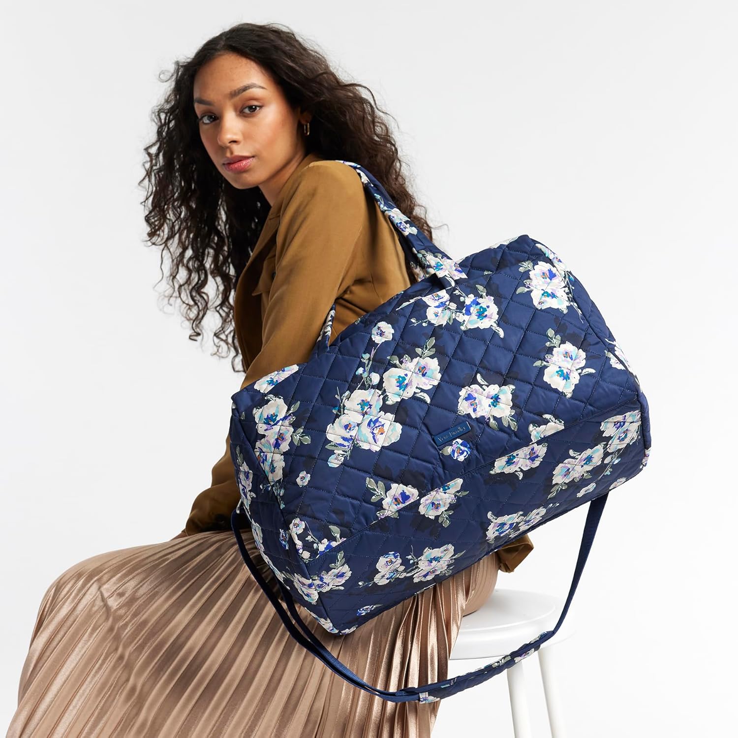 Performance Twill Medium Travel Duffle Bag, Blooms and Branches Navy - Image 6