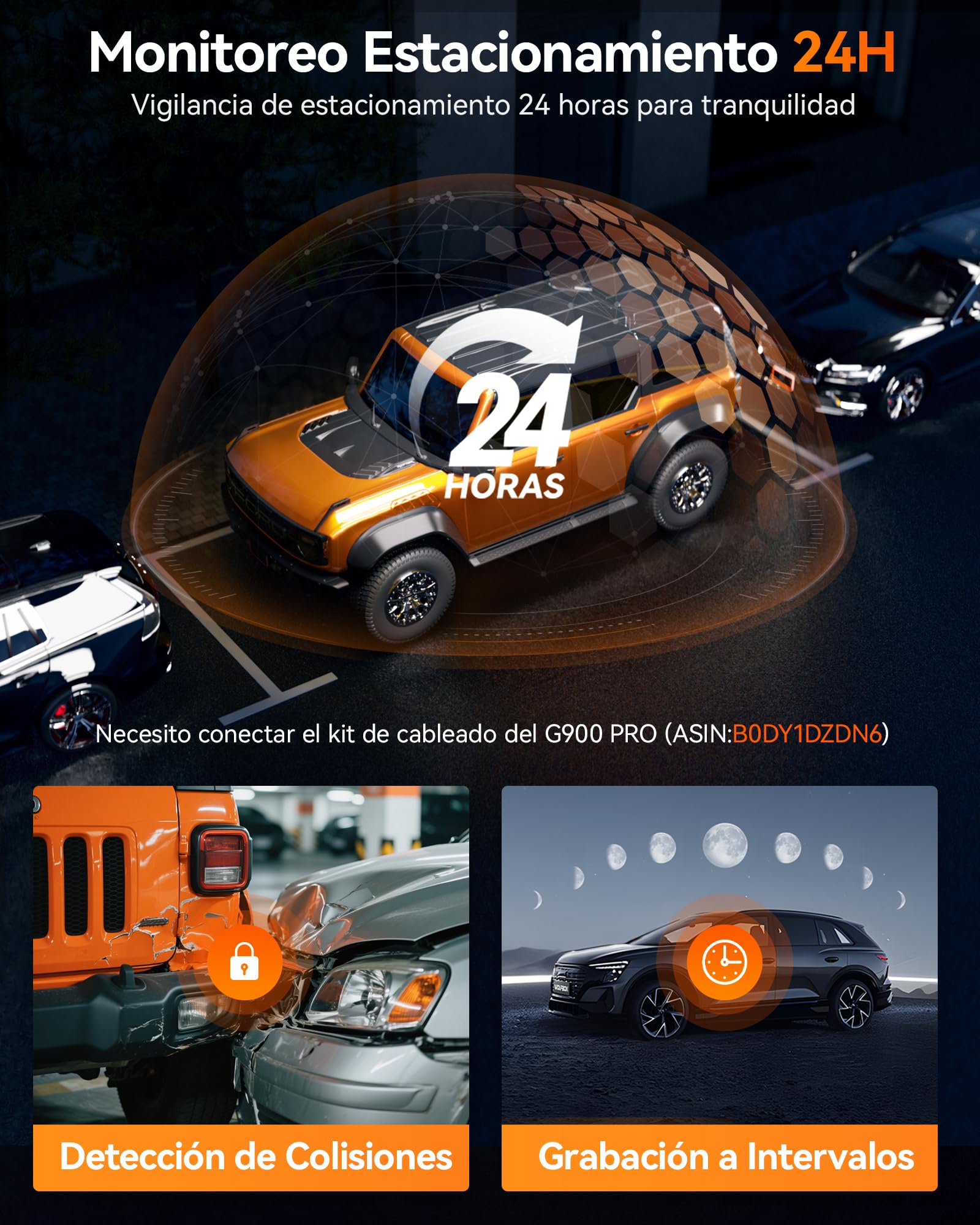 WOLFBOX G900 Pro 12" Espejo Retrovisor Dash CAM con 8MP STARVIS 2 IMX678, 5.8GHz WiFi, 4K +2.5K Cámara Retrovisor Coche, Tarjeta128GB de Regalo, Control por Voz, Sensor G y GPS, Grabación en Bucle