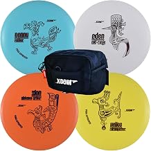 X-Com Disc Golf Beginner Starter Set with 4 Discs and Easy to Carry Bag