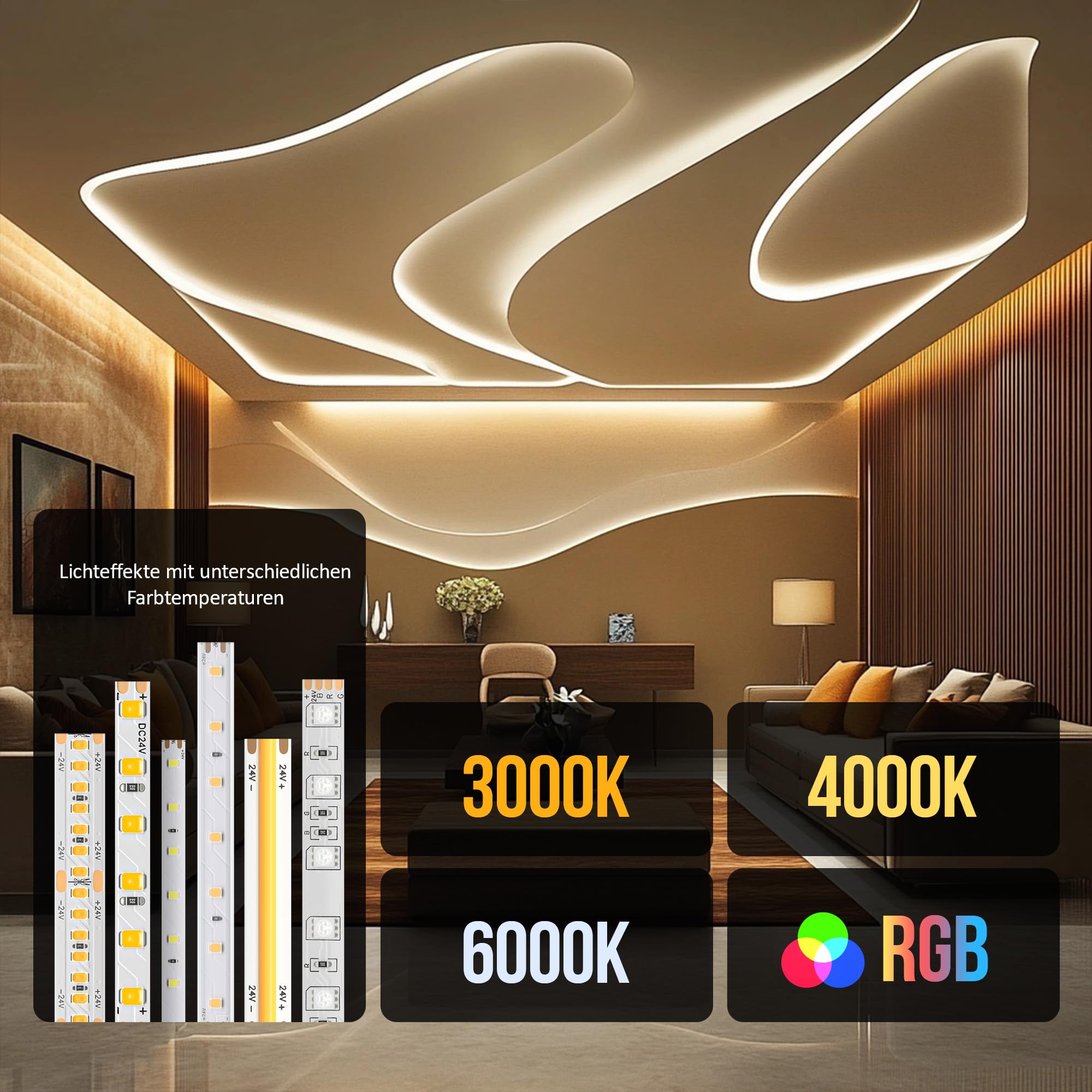 Shine Plus Flexibles LED Trockenbauprofil 2m × 6 Stück– Einbauprofil für gebogene Führungsschiene für LED Streifen, biegsam für gewölbte Deckenkonstruktionen und Wanddekorationen