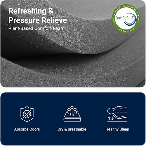 Miniatura 5 de Avenco Colchón tamaño King, colchones King de 12 pulgadas con espuma viscoelástica de gel para noches frescas y alivio de presión, colchón en una