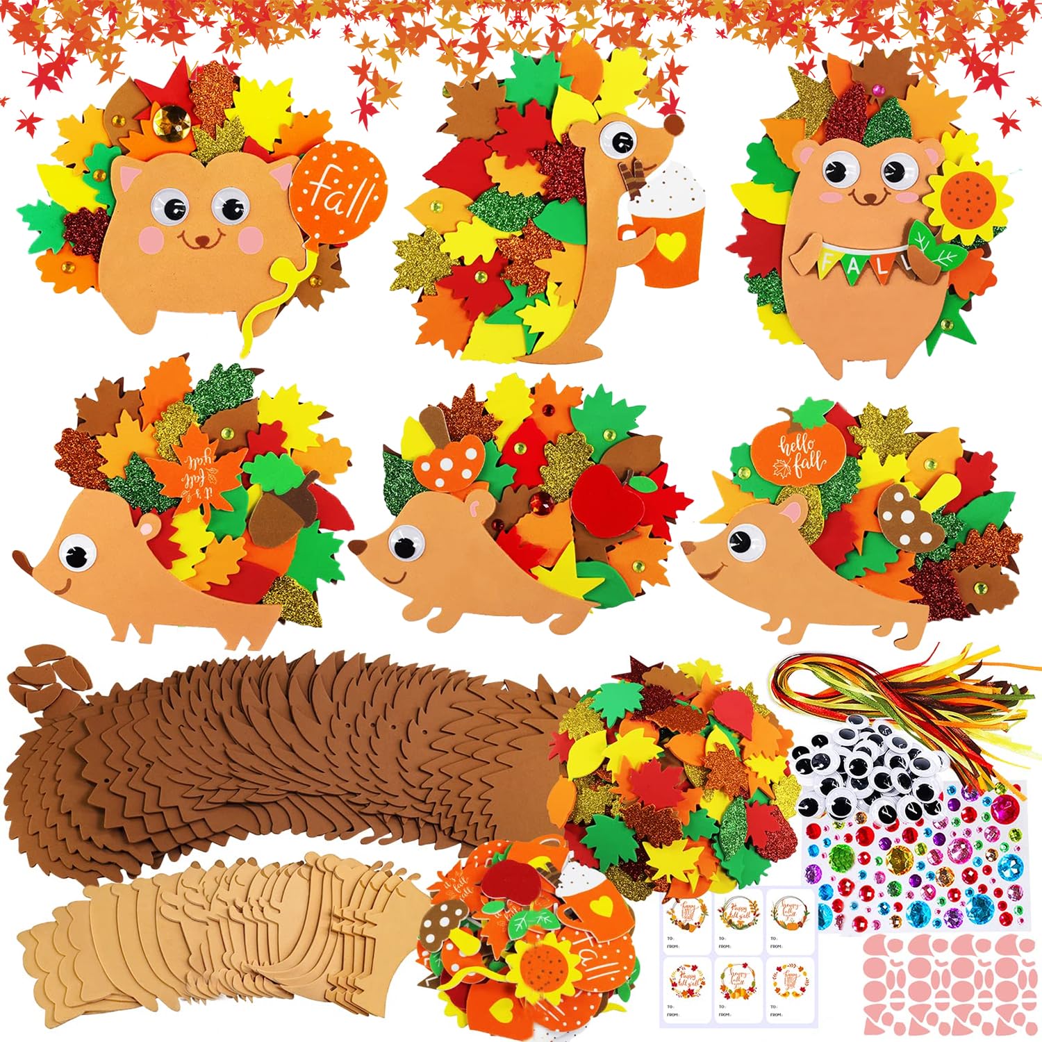 Herbst Bastelset Für Kinder - 12 Filz Tier Figuren Zum Selbermachen