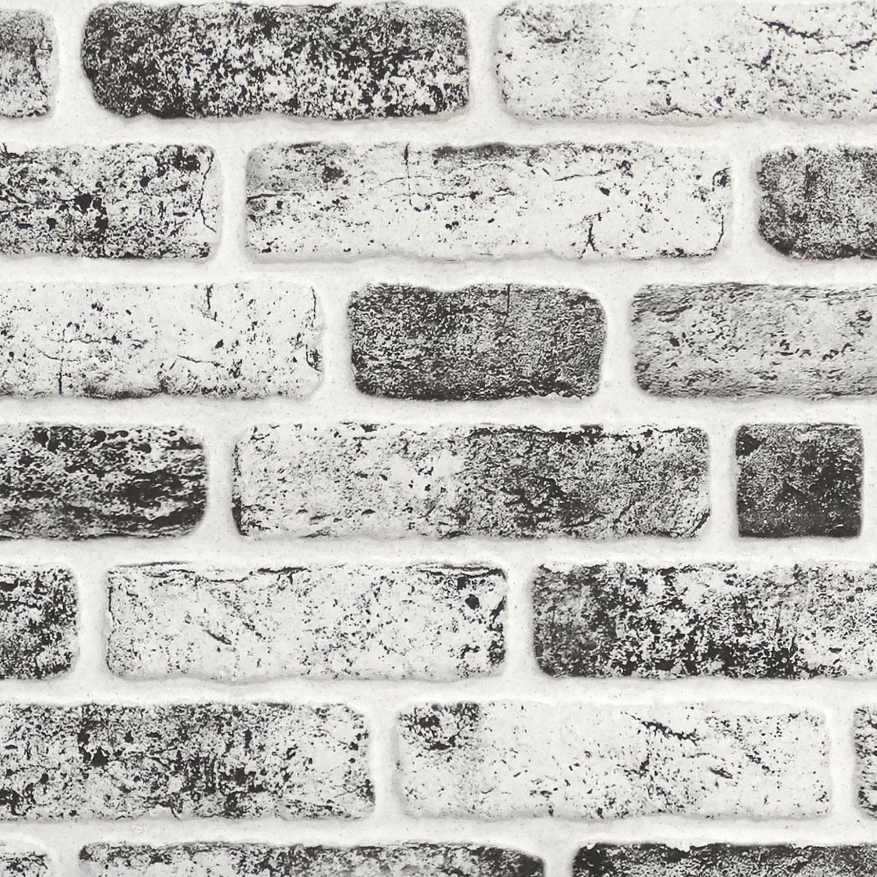 Paneles de revestimiento de pared efecto ladrillo, 10 piezas (5 m2), 50 x 100 x 2 cm, paneles de poliestireno (EPS), aislamiento térmico, ajustable, para interior y exterior (Blanco desgastado)