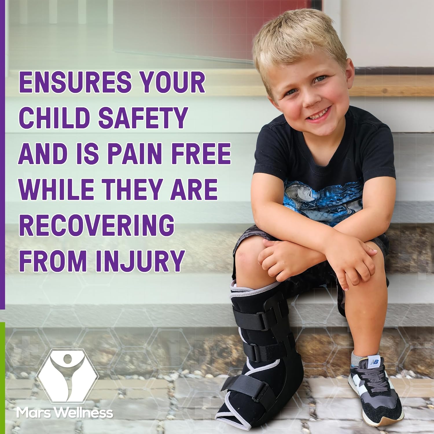 Pediatric Walking Boot For Kids - Sprained Ankle Pediatric Ankle Brace - Kids Walking Boot - Fits Children Ages 6.5-8 Years Old