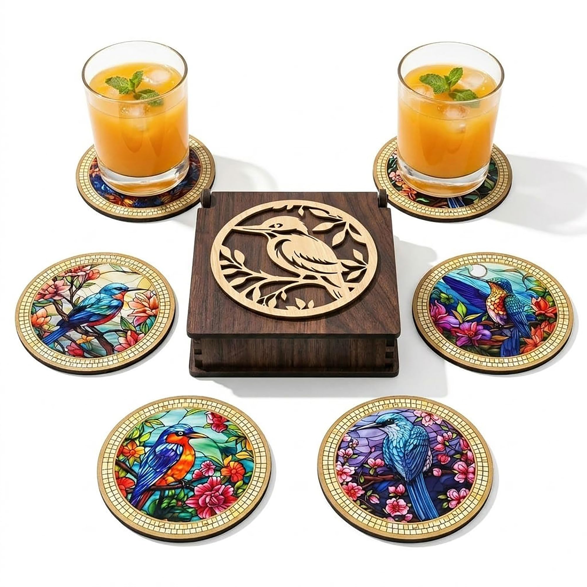 Royal Peacock Coasters - Mandala Art Table Protection -11