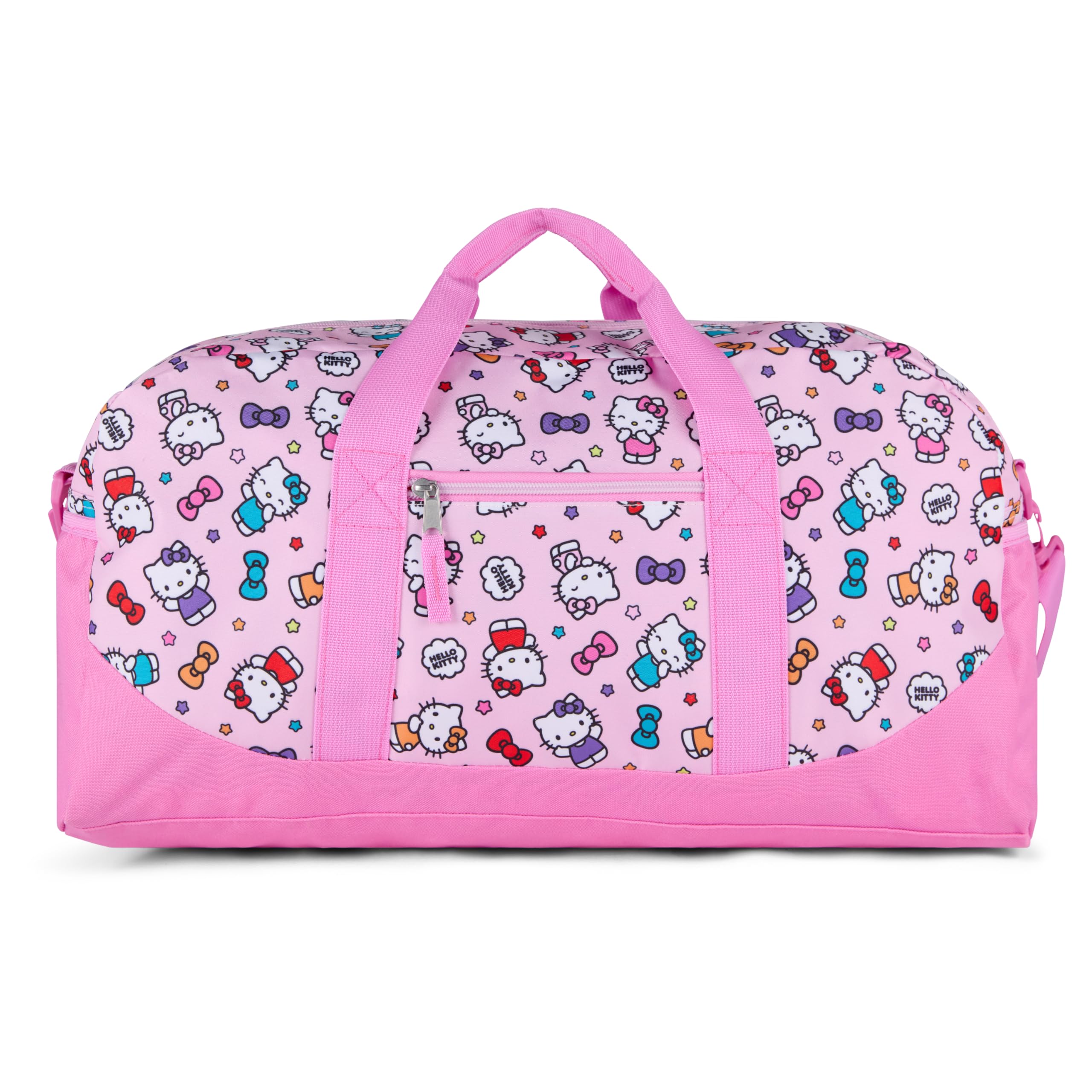 Hello Kitty Duffle Bag, 16” Travel Sleepover Bag for Girls, Weekender Bag, Pink Dance Bag