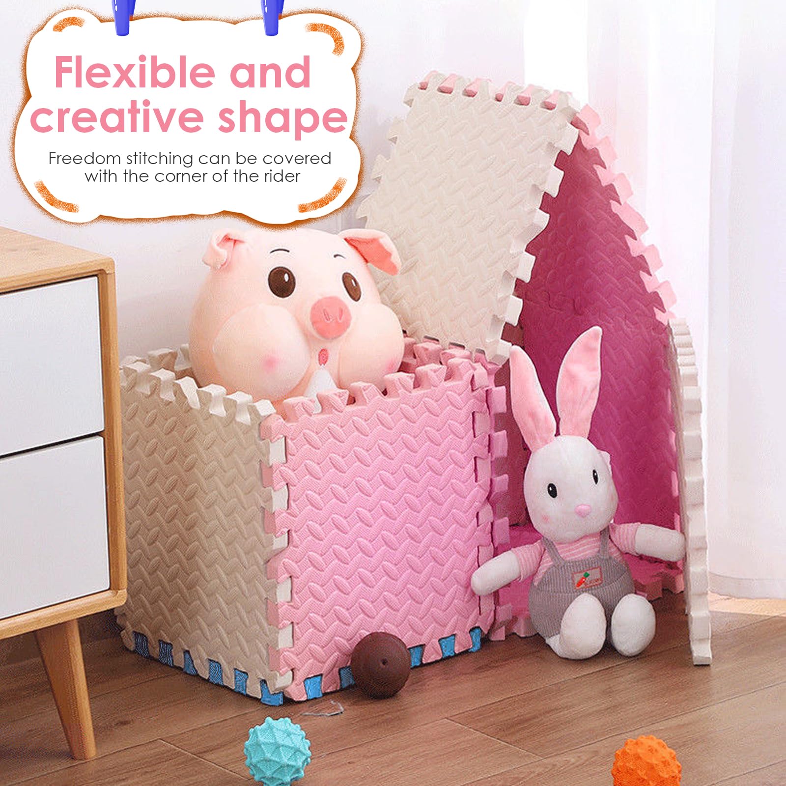 Alfombra Puzzle Bebé, 16 Piezas Colchoneta Bebé Suelo, Alfombra Infantil, Suelo de Goma EVA Suave, Tapete de Juego, Alfombra Gateo Bebe En Espuma EVA, 30 * 30 * 1cm