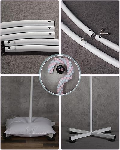 Miniatura 2 de YALLOVE Soporte de globos de metal para revelación de género del bebé, marco de arco de globos ajustable de 7.75 pies de altura para decoración de