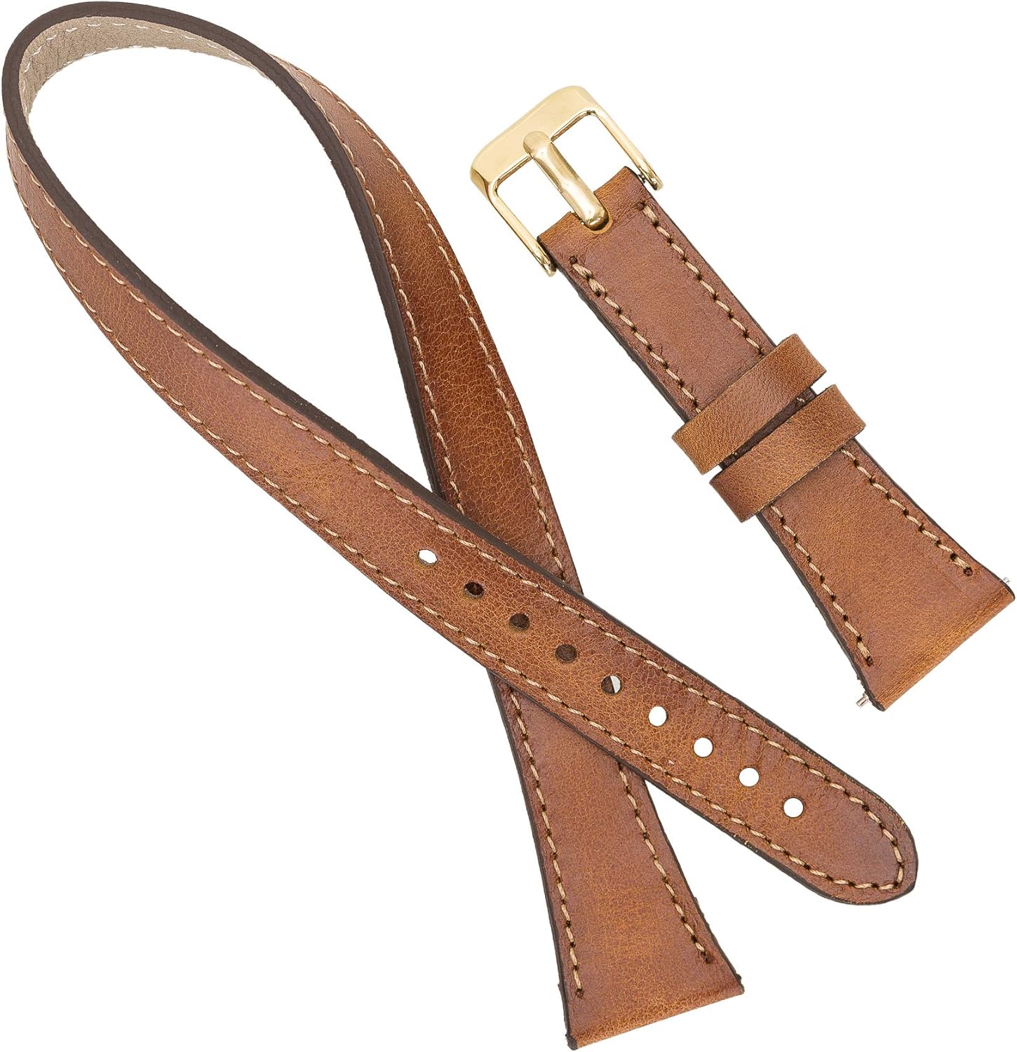 Venito Serena Leather Double-Wrap Slim Watch Band Compatible with Samsung Galaxy Active/Active 2-20mm Genuine Leather Double-Tour Slim Watch Strap