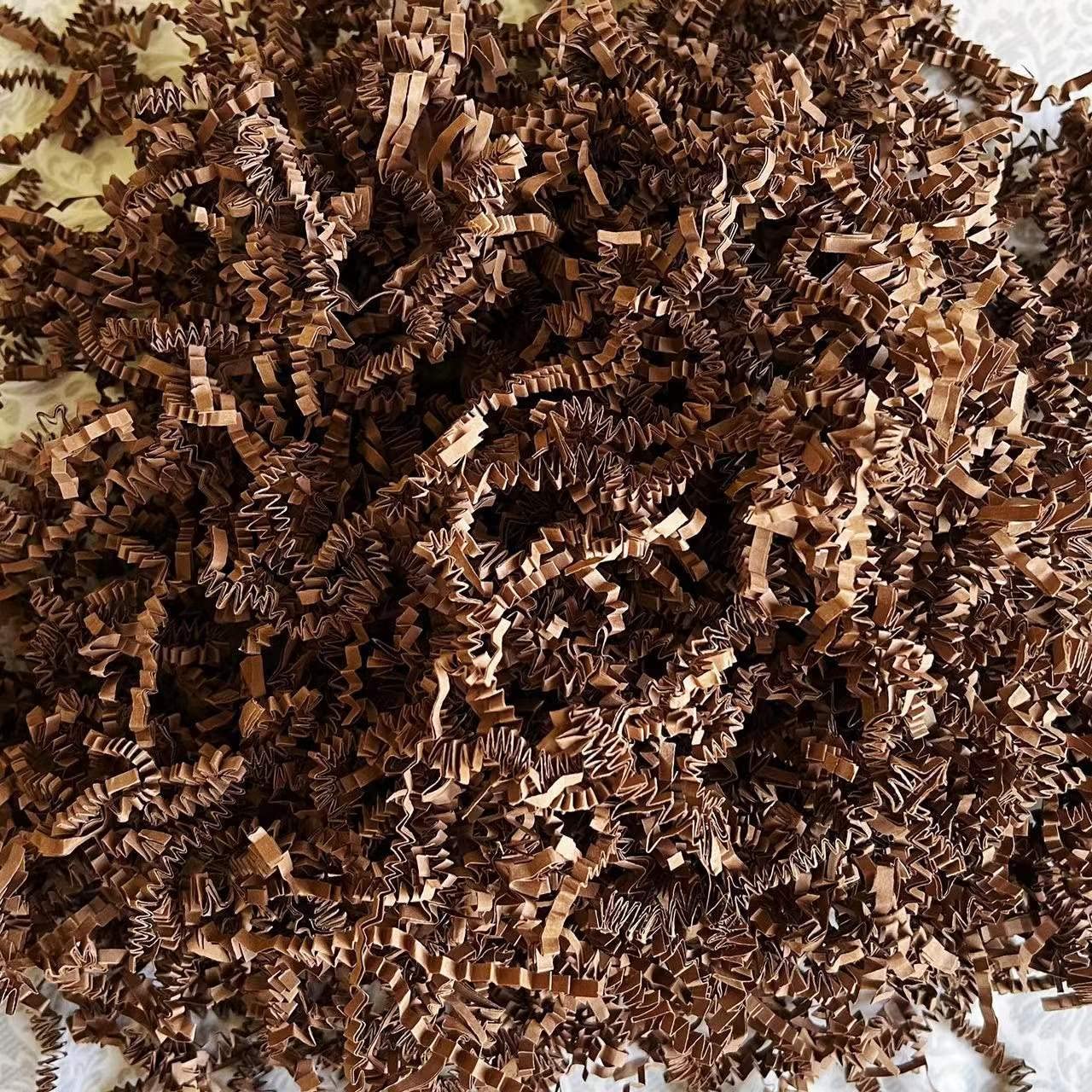 HongRun Crinkle Cut Paper Shred Filler (2LB) for Gift Wrapping & Basket Filling - Chocolate