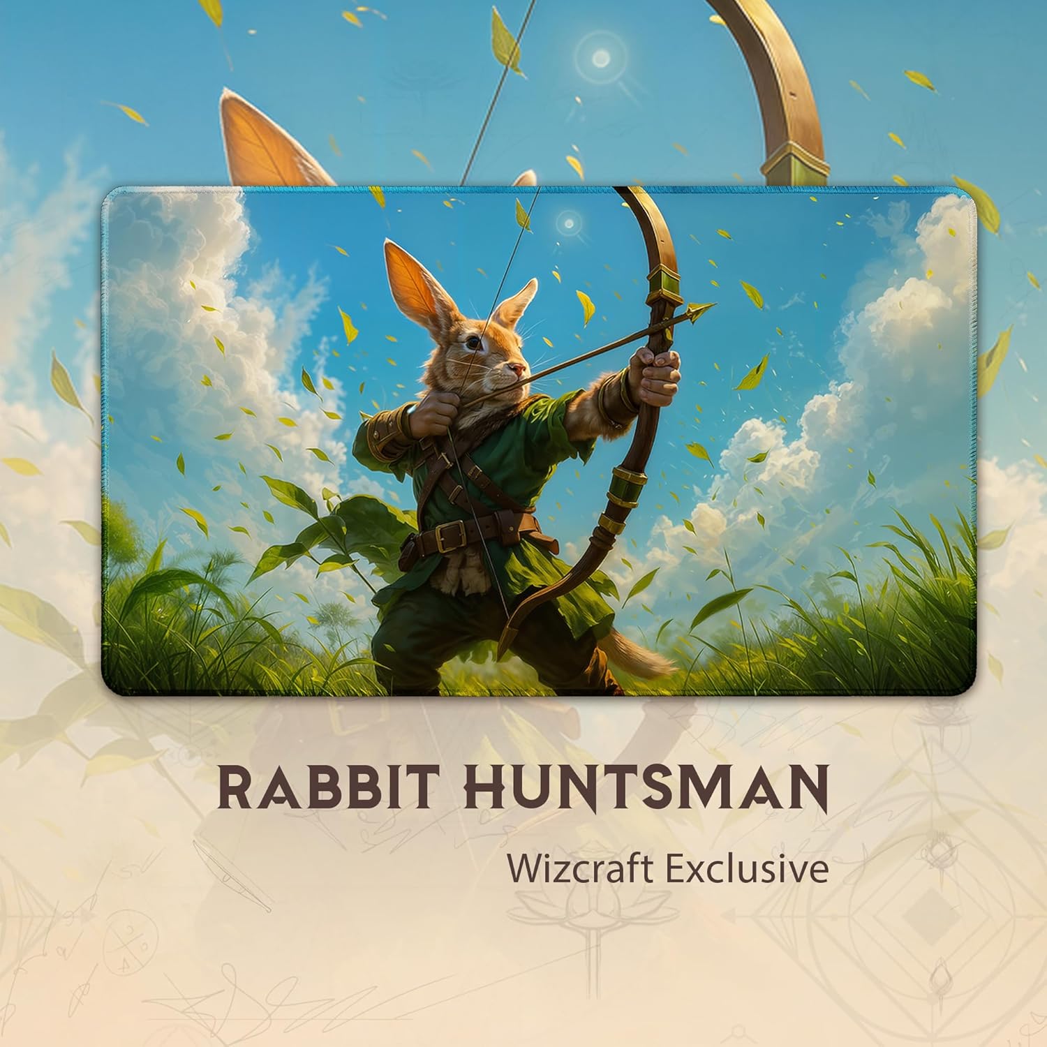 Rabbit Huntsman (Stitched) - MTG Playmat - Compatible with Magic The Gathering Playmat - Play MTG, YuGiOh, TCG - Original Play Mat Art Designs & Accessories