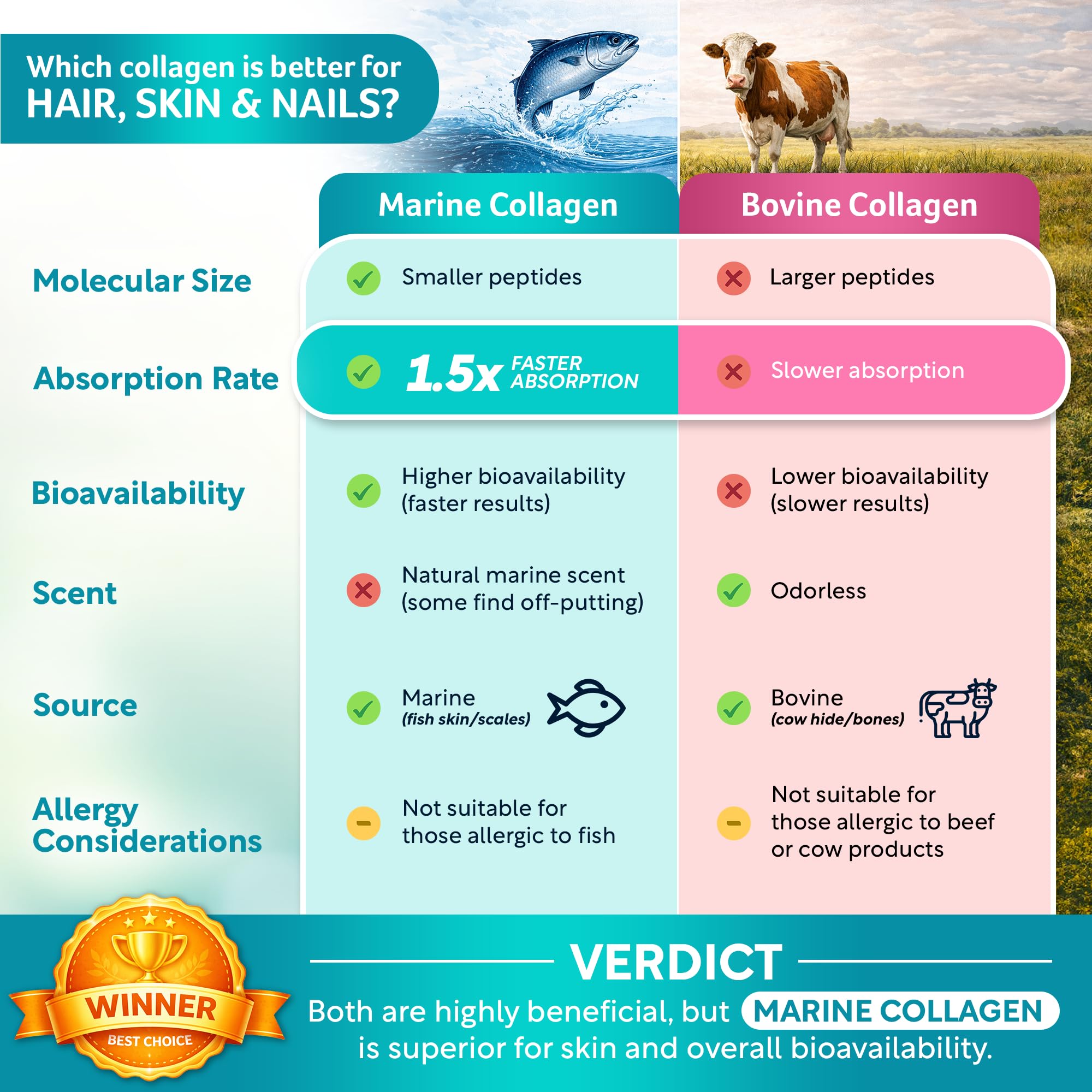 Biotin Collagen & Keratin – Hair, Skin & Nails Vitamins, 45,000 MCG Vitamin Complex (A, B1, B2, B3, B6, B7, C & E)–Biotin for Hair Growth for Women & Men, Hair Vitamins-60 Capsules–Made in USA