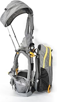 OE OUR EXPEDITION Porte-Bébé Dorsal de Randonnée Pliable avec Pare-Soleil et Sac Détachable
