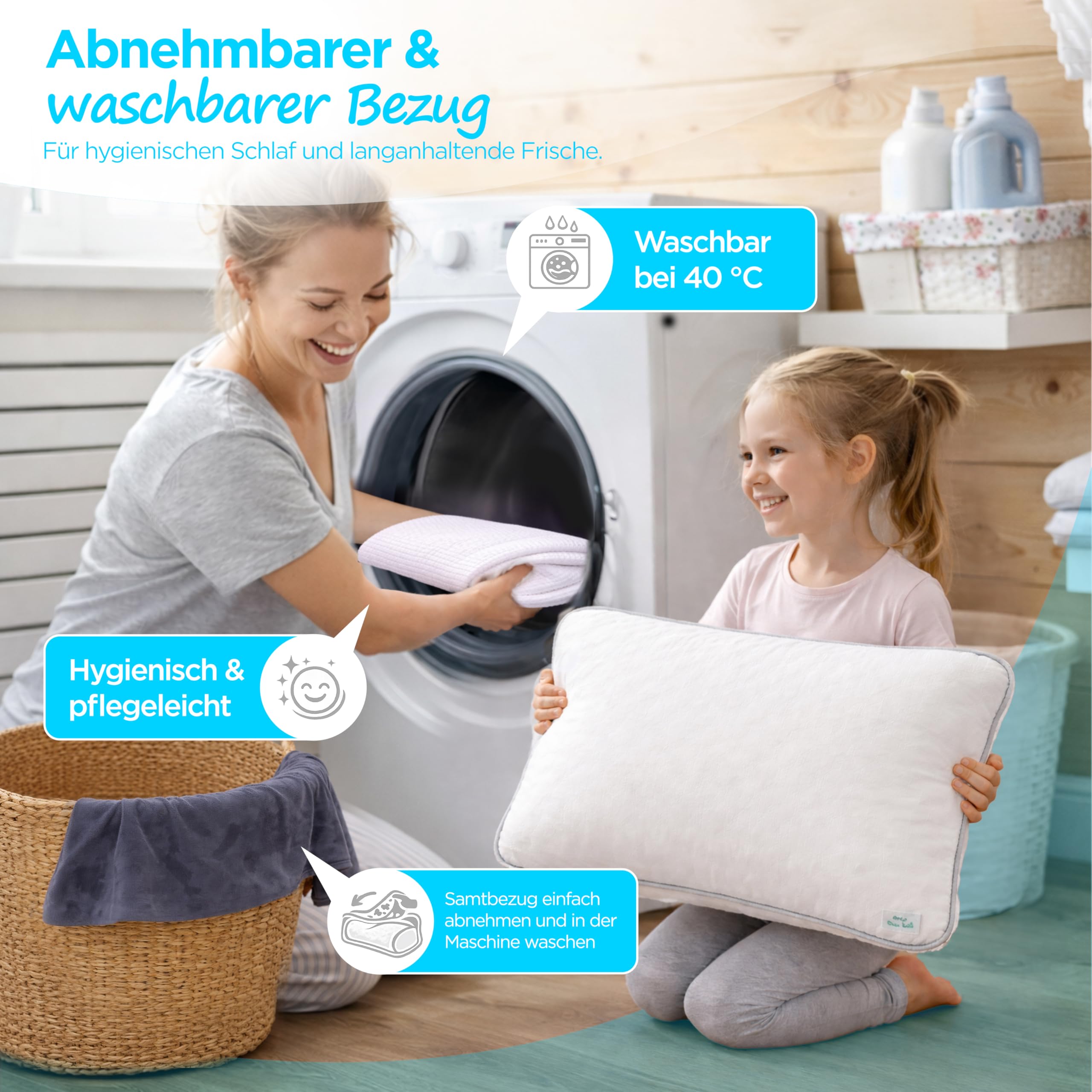 Sleep Good - Seitenschläferkissen mit Memory Foam Füllung - Ergonomisches Kopfkissen - Premium Nackenstützkissen - Orthopädisches Kissen - Bequemes Schlafkissen & Nackenkissen