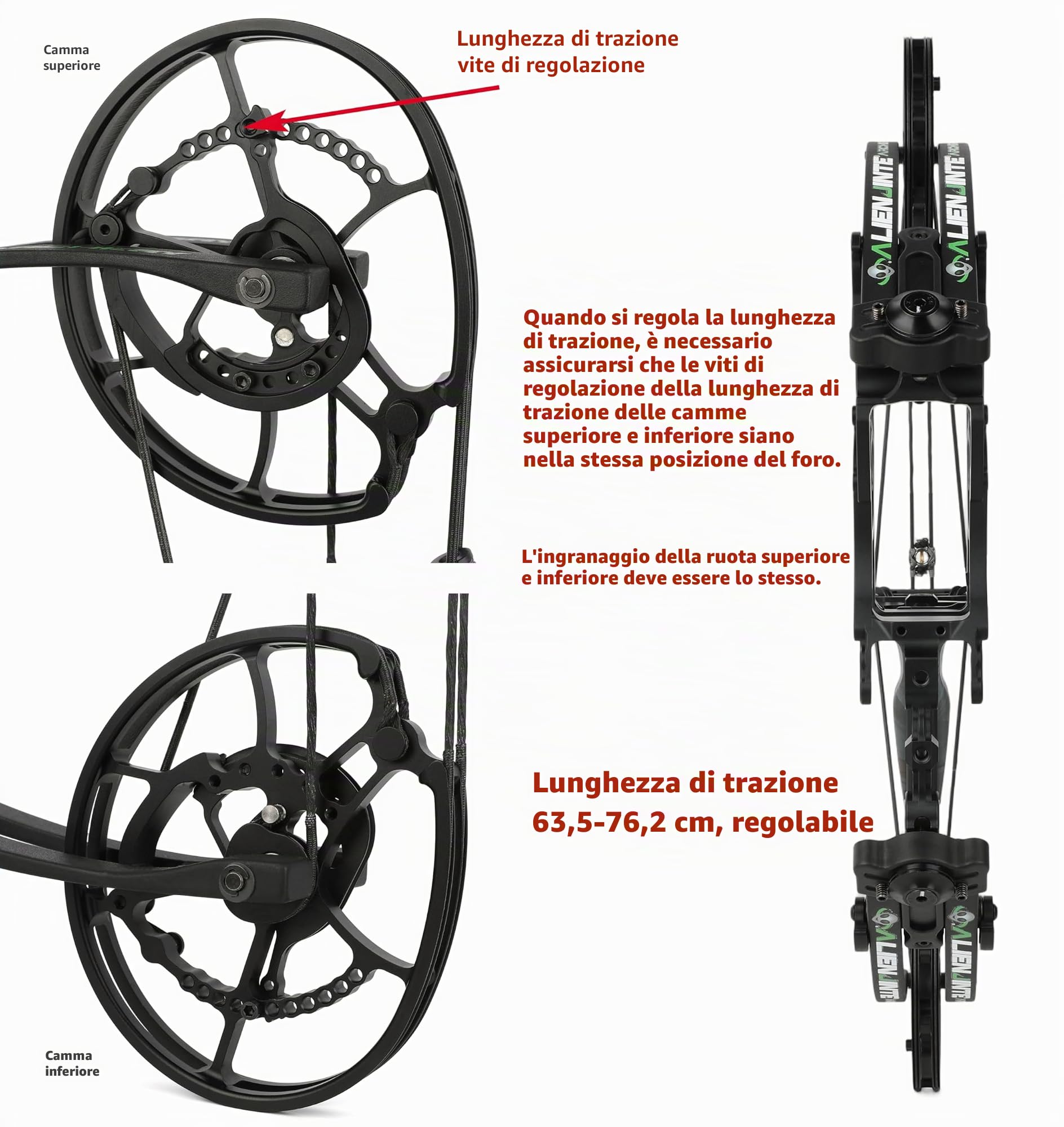 17" kit arco compound, 30~70lbs regolabile, arco steelball, doppio uso arco da caccia,RH&LH, può sparare freccia e palla d'acciaio, per tiro con l'arco da caccia (nero-set)
