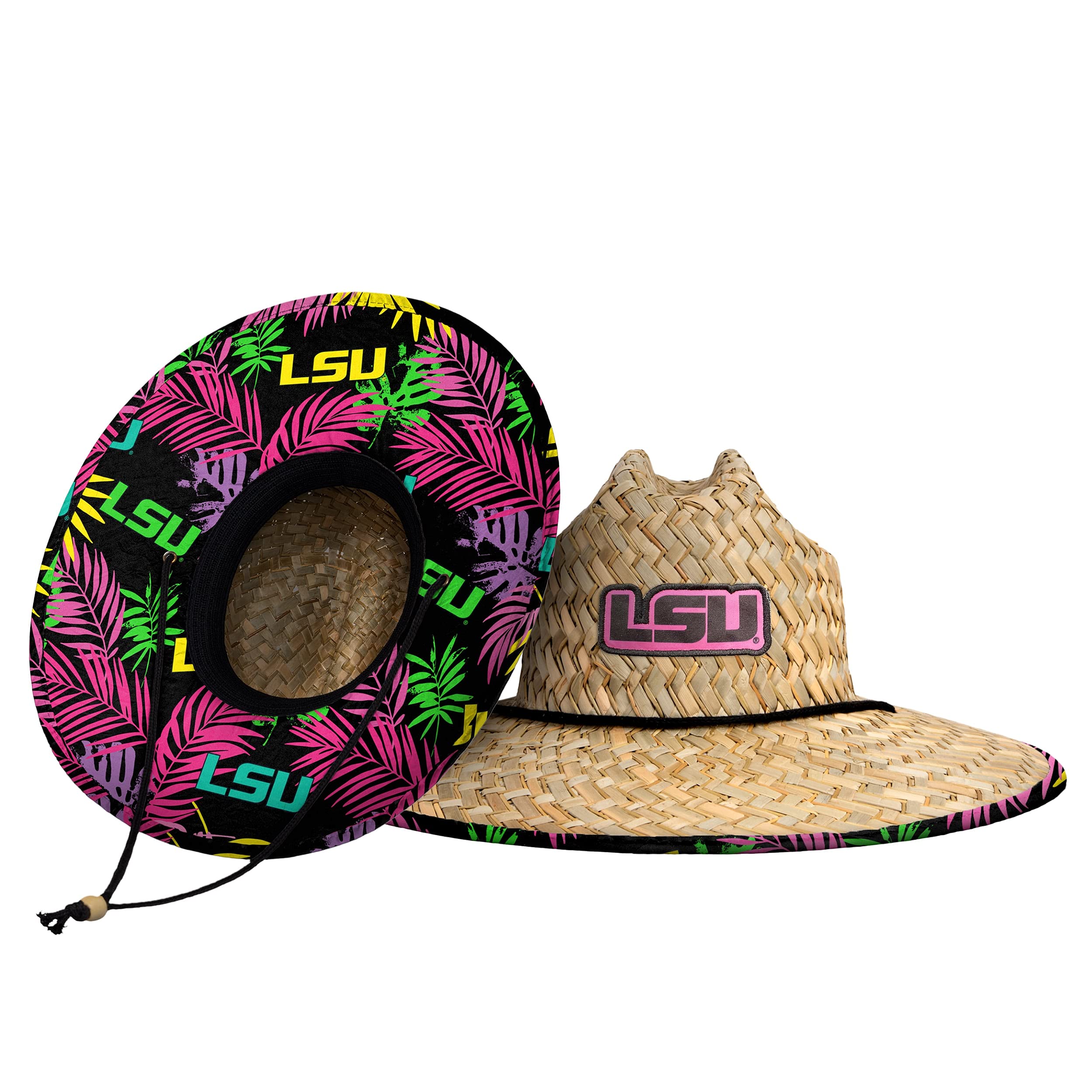 FOCO Men's NCAA College Team Logo Floral Straw Sun Hat