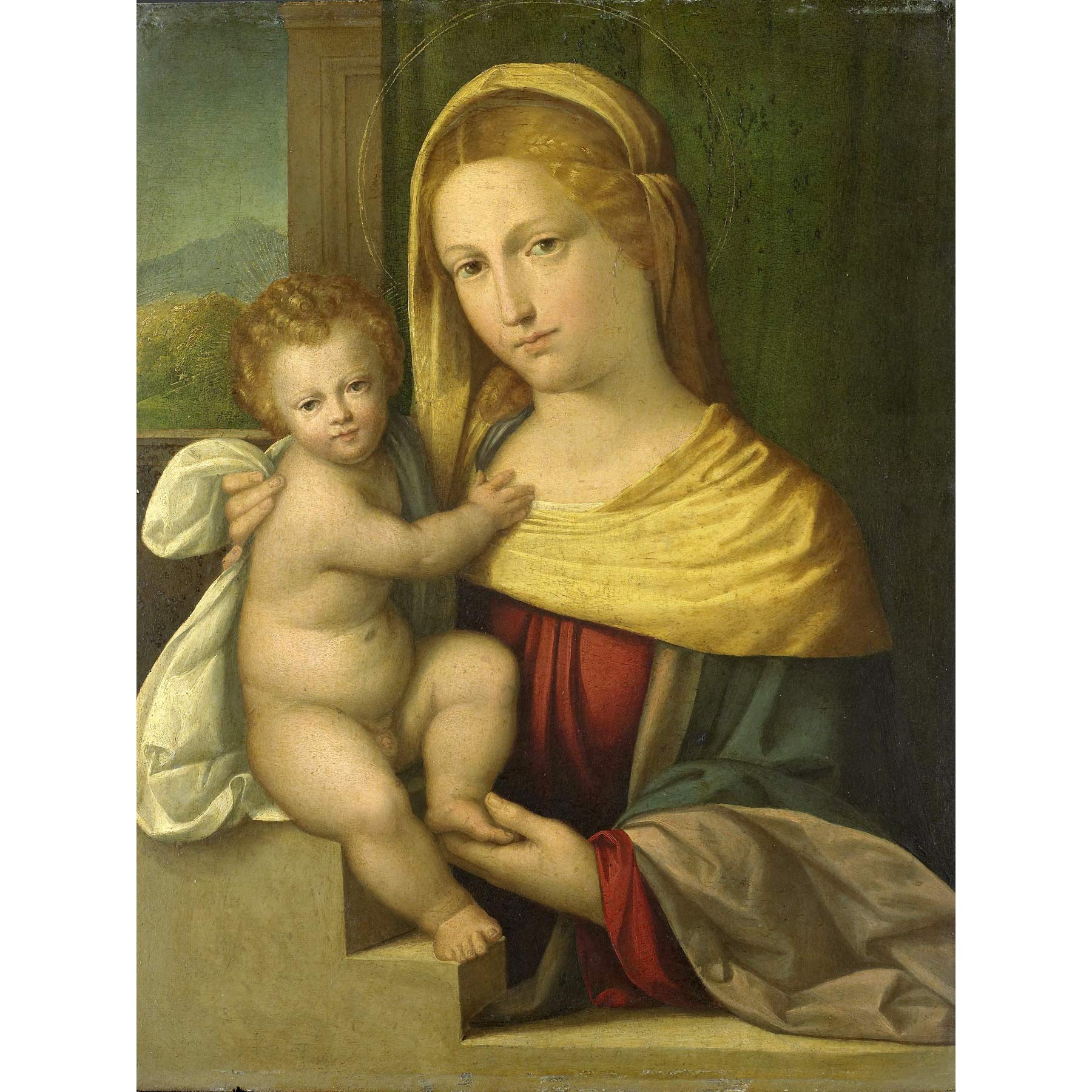 Artery8 Garofalo Madonna And Child Painting Premium Wall Art Canvas Print 18X24 Inch