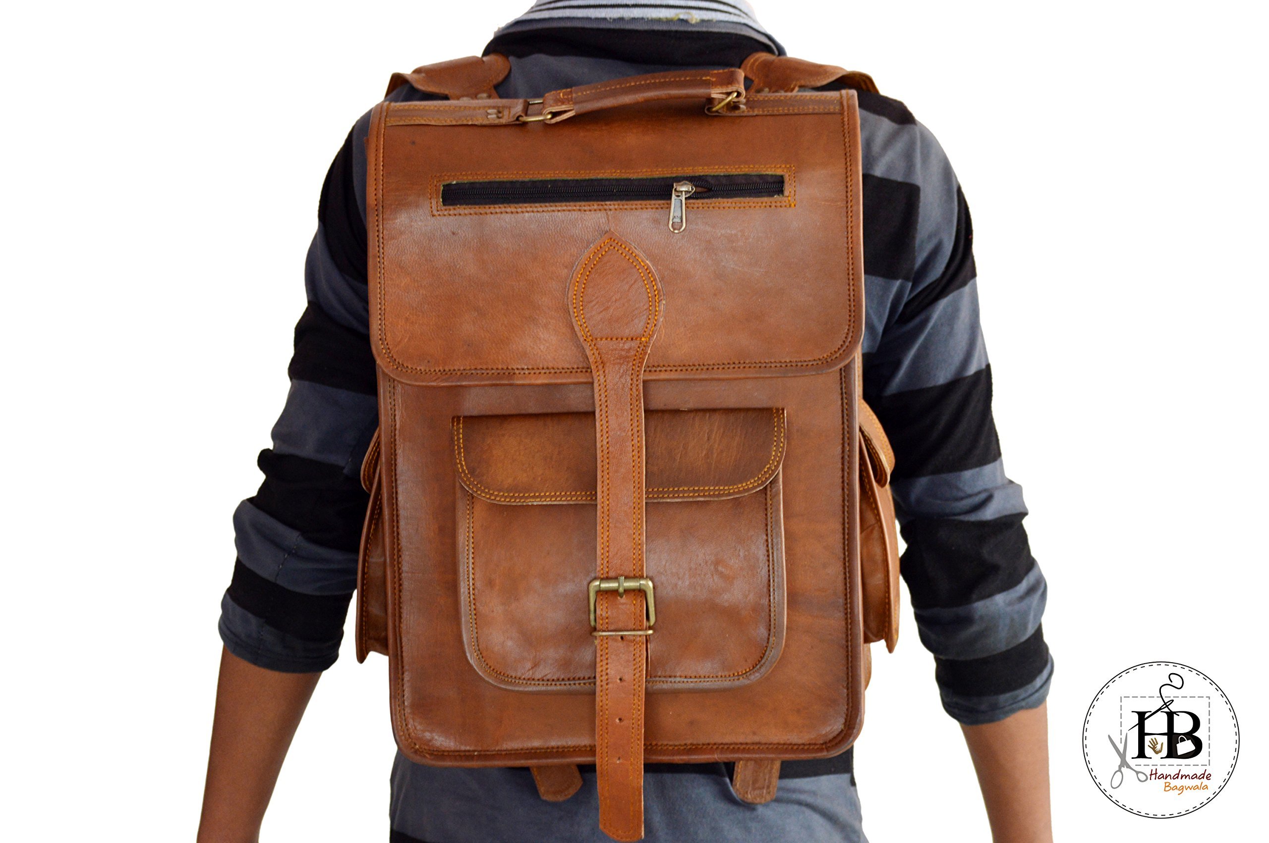 Handmade Genuine Leather Backpack Laptop Bag for Men Women Gift for him her Saddlebags