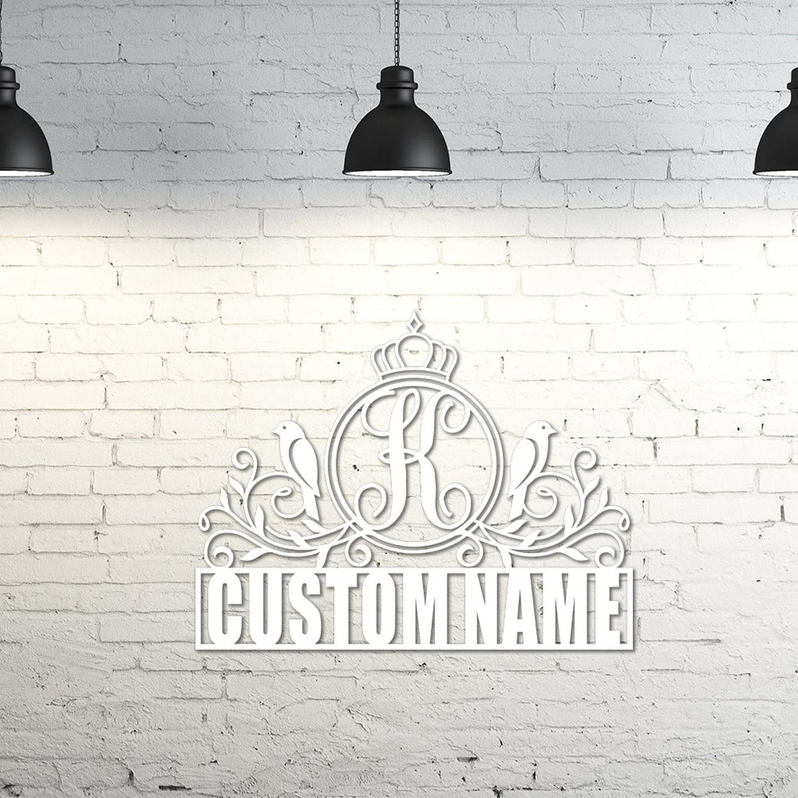 Letrero de letra dividida con monograma, letrero de nombre K personalizado, letrero de metal para el hogar, galería, decoración de pared, apellido familiar, letrero de metal, regalo de boda, letrero