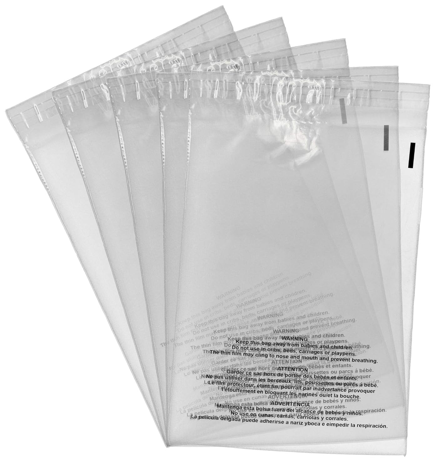 Shop4Mailers 9 x 12 Clear Plastic Flat Poly Bags with Suffocation Warning Self Seal Adhesive 1.5 Mil for Business FBA Packaging, Jewelry, Clothes, Prints, Storage – Resealable (1000 Pack)