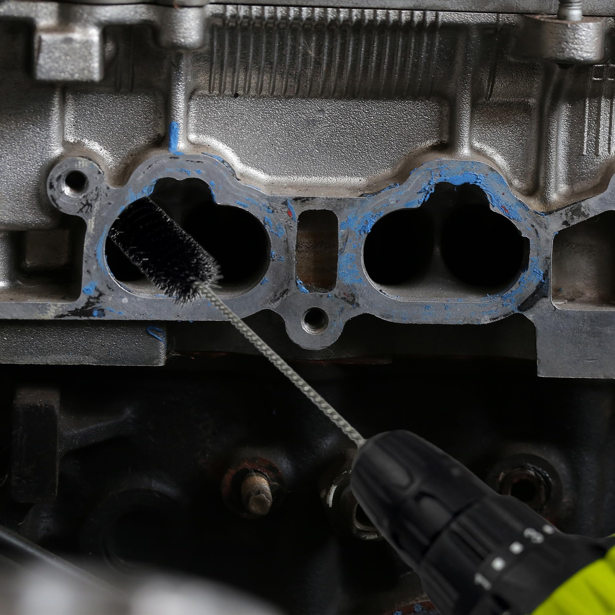 Cepillo limpiador de carbono para válvula de admisión, 3 piezas, kit de nailon limpiador de compartimento de motor, herramientas de limpieza de taladro de carburador para cámara de