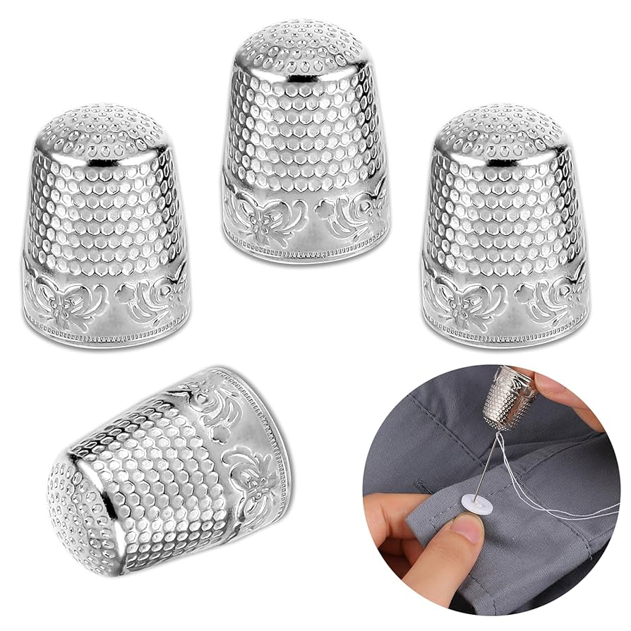 Thimbles and Thimble Cases　指ぬきと指ぬきケース Amazon.com: 4 Pcs Sewing Thimbles Metal Sewing Thimble
