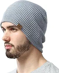 Gorro de inverno para homens e mulheres – Touca canelada de malha diária – Bonés de caveira tobogã elegantes quentes e macios para clima frio