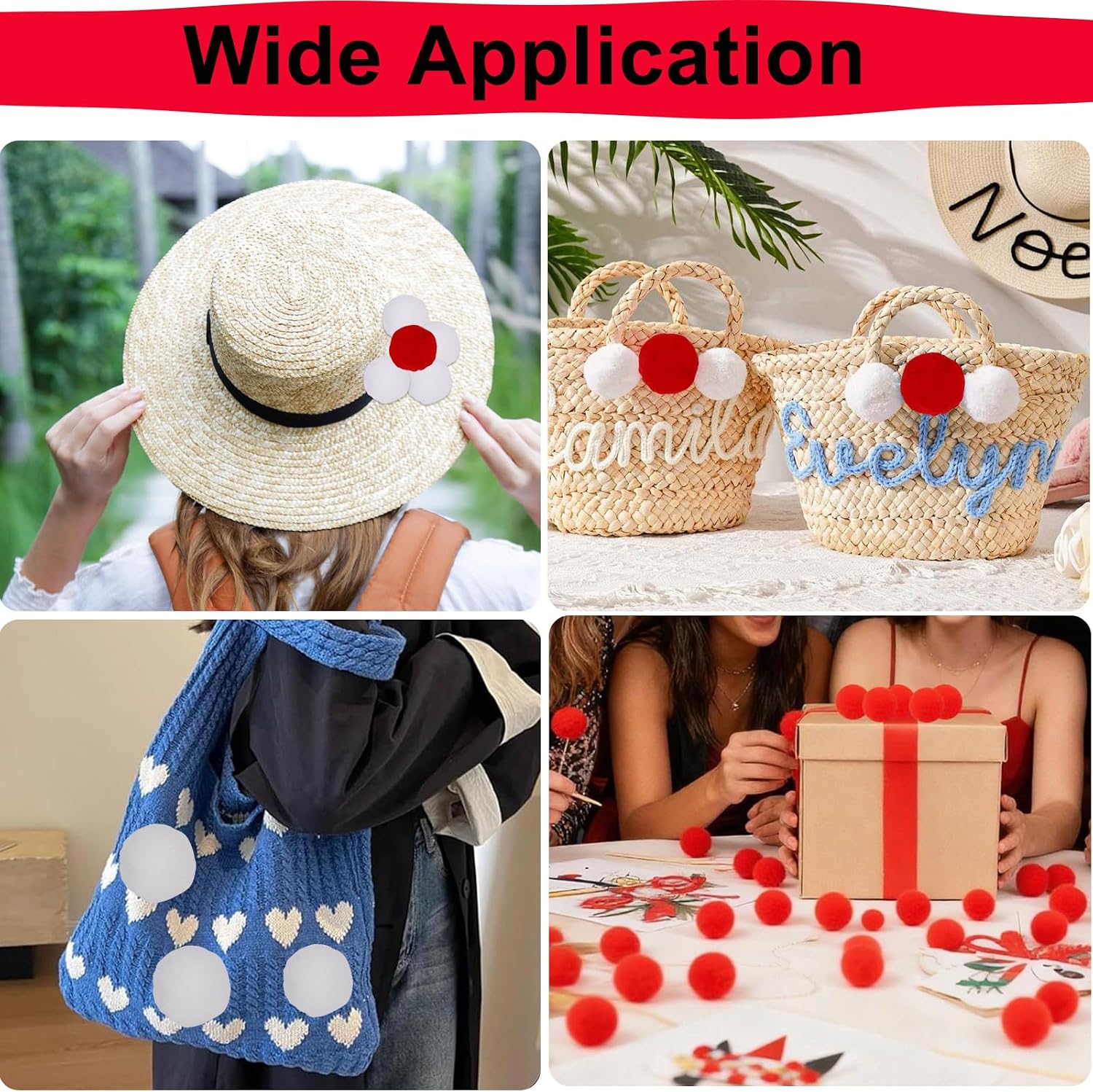 DCGFXIYU 30Pcs Large Pom Poms for Crafts, White Craft Pom Poms 2 Inch Puff Balls for Crafts, Fuzzy Pompoms Balls for DIY Arts Craft Projects Home Decorations