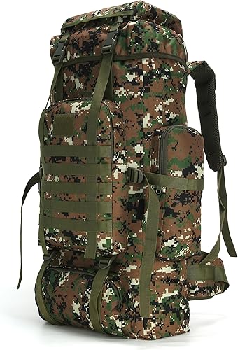 Miniatura 19 de King'sGuard 70L Camping Hiking Backpack Tactical Backpack Military Molle Rucksack Backpack for Outdoor Negro-2,Junlv,Negro,Negro (black