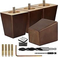 Vista 20 de Patas cuadradas premium de muebles en negro (kit de instalación completa) - Elige tu