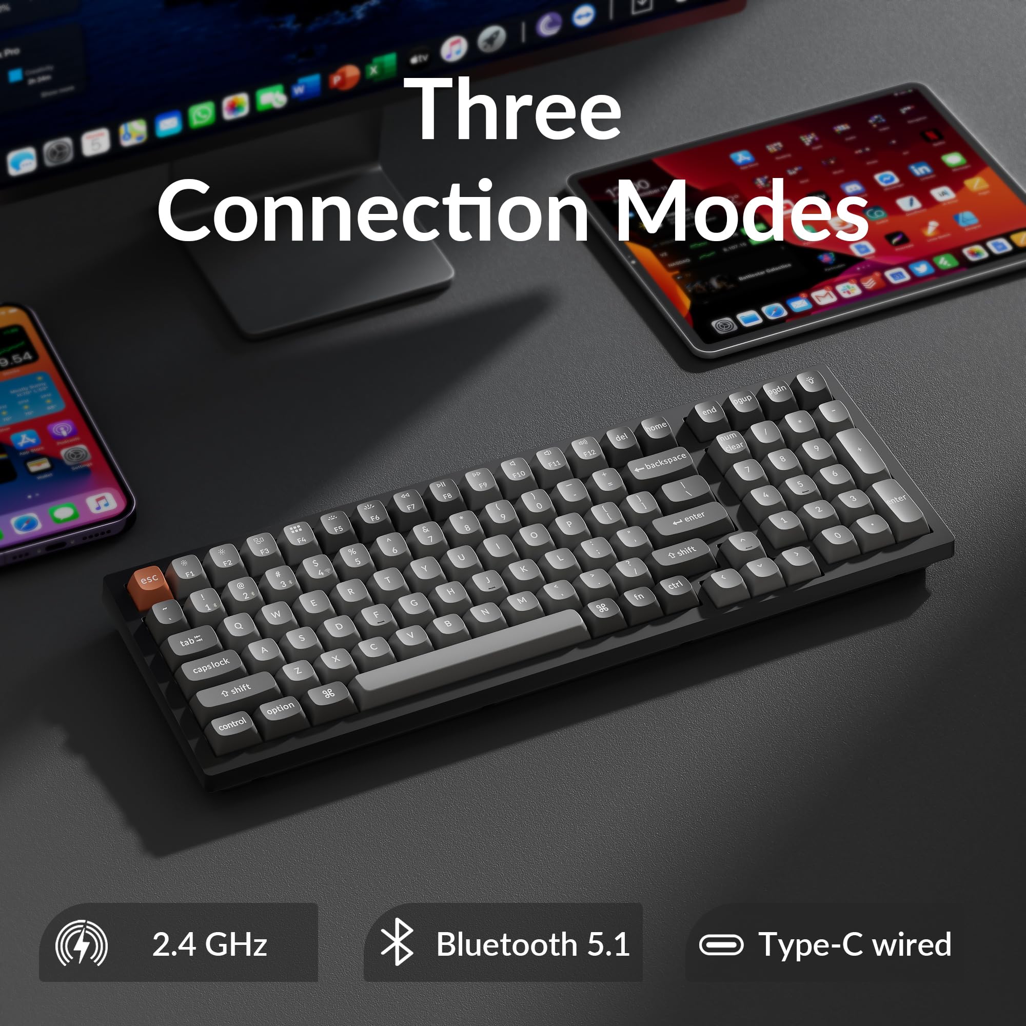 Amazon.com: Keychron K4 Max Wireless Custom Mechanical Keyboard