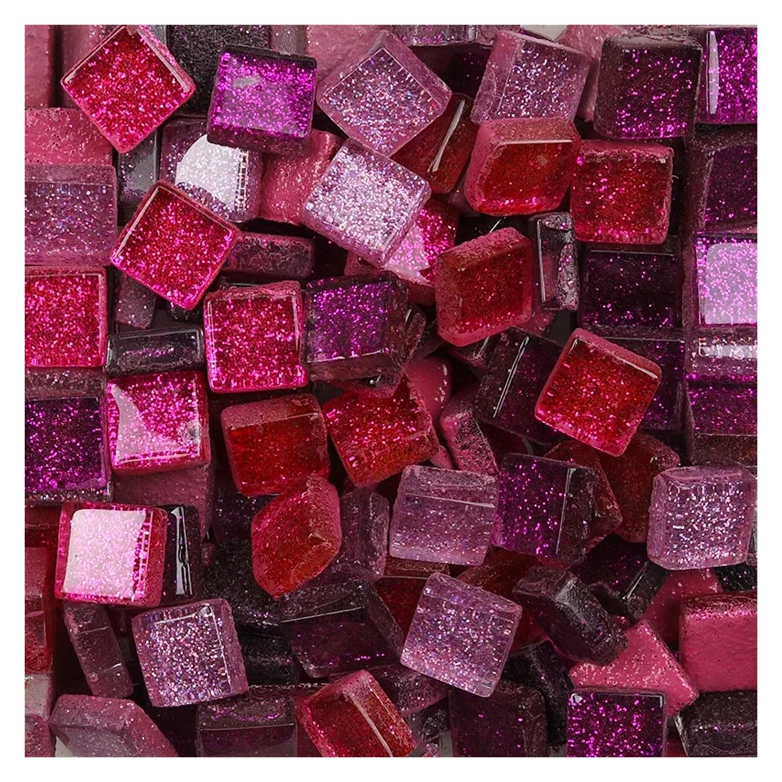 Xulvoz Type7 Mosaic Tiles 300G Diy Mix Color Glitter Glass Mosaic Stones Tiles Pebbles Crafts Material Puzzle For Making Arte