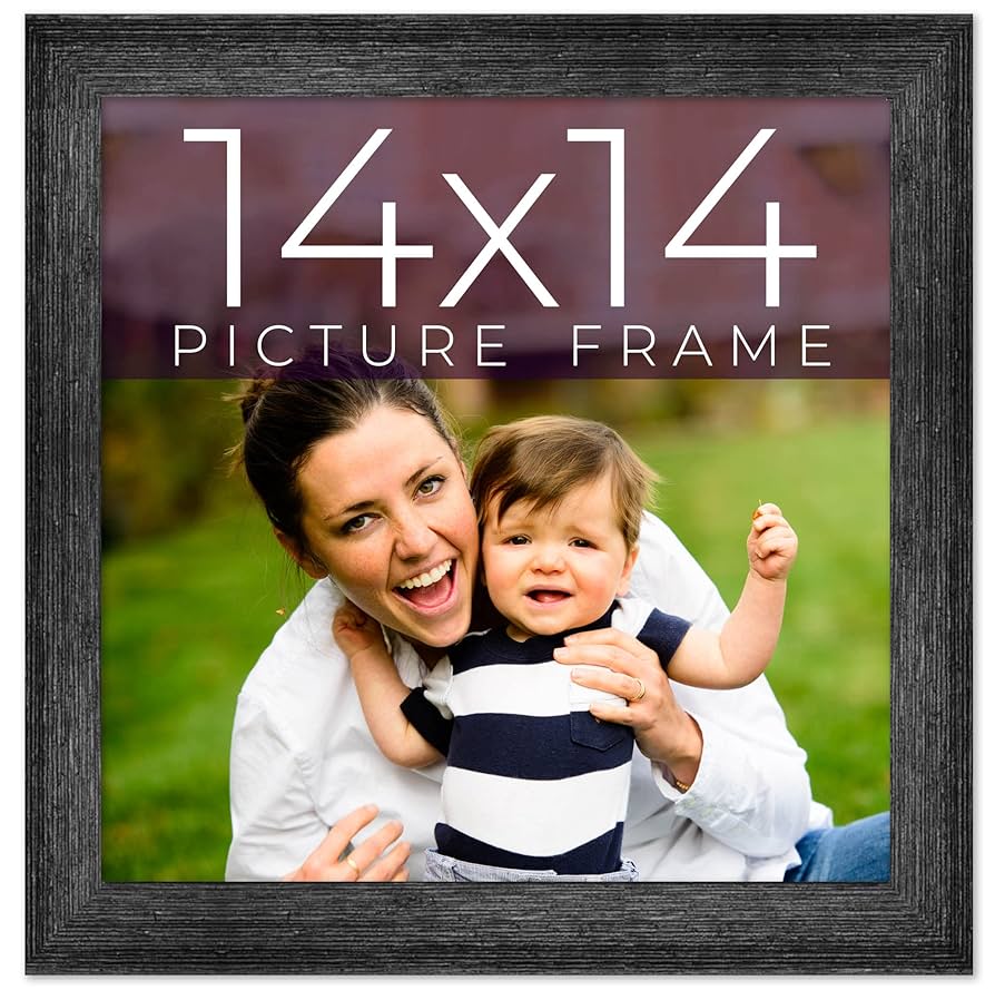 Amazon.co.jp: 14×14インチのフレーム ブラック 本物の木製写真