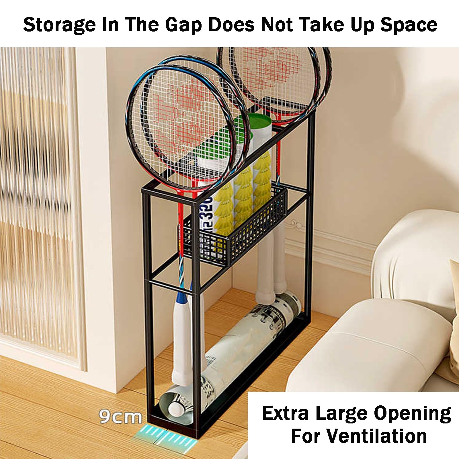 Espositore For Racchette Da Tennis,espositore For Racchette Badminton In Ferro,cestino Portaoggetti For Attrezzature Sportive Pavimento,for La Scuola A Casa