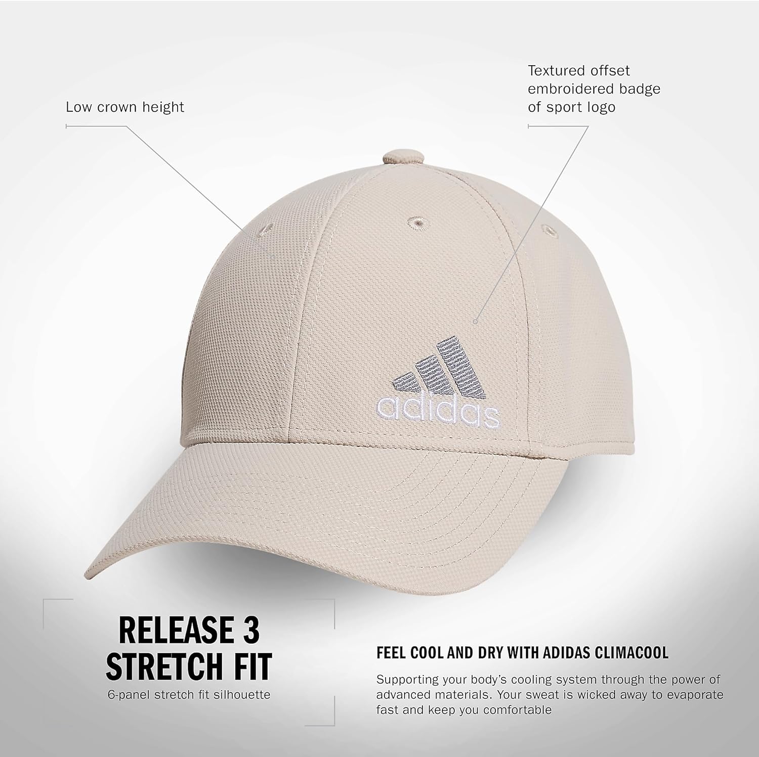 Adidas Mens Release 3 Structured Stretch Fit Cap Discontinued - Image 2