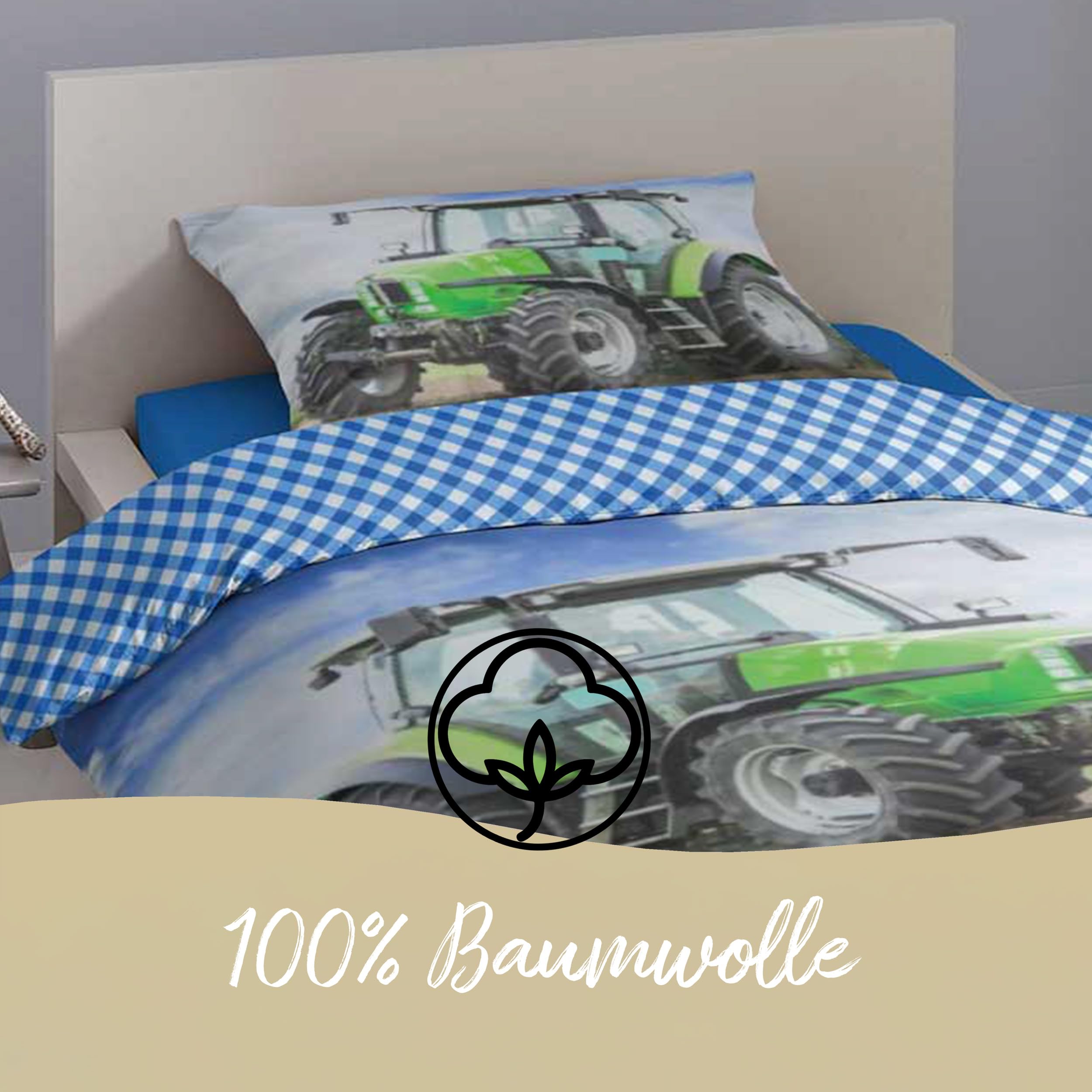 Traumschloss Bettwäsche »Biber« 100% Baumwolle | besonders wärmend | 135x200 & 80x80 | Traktor