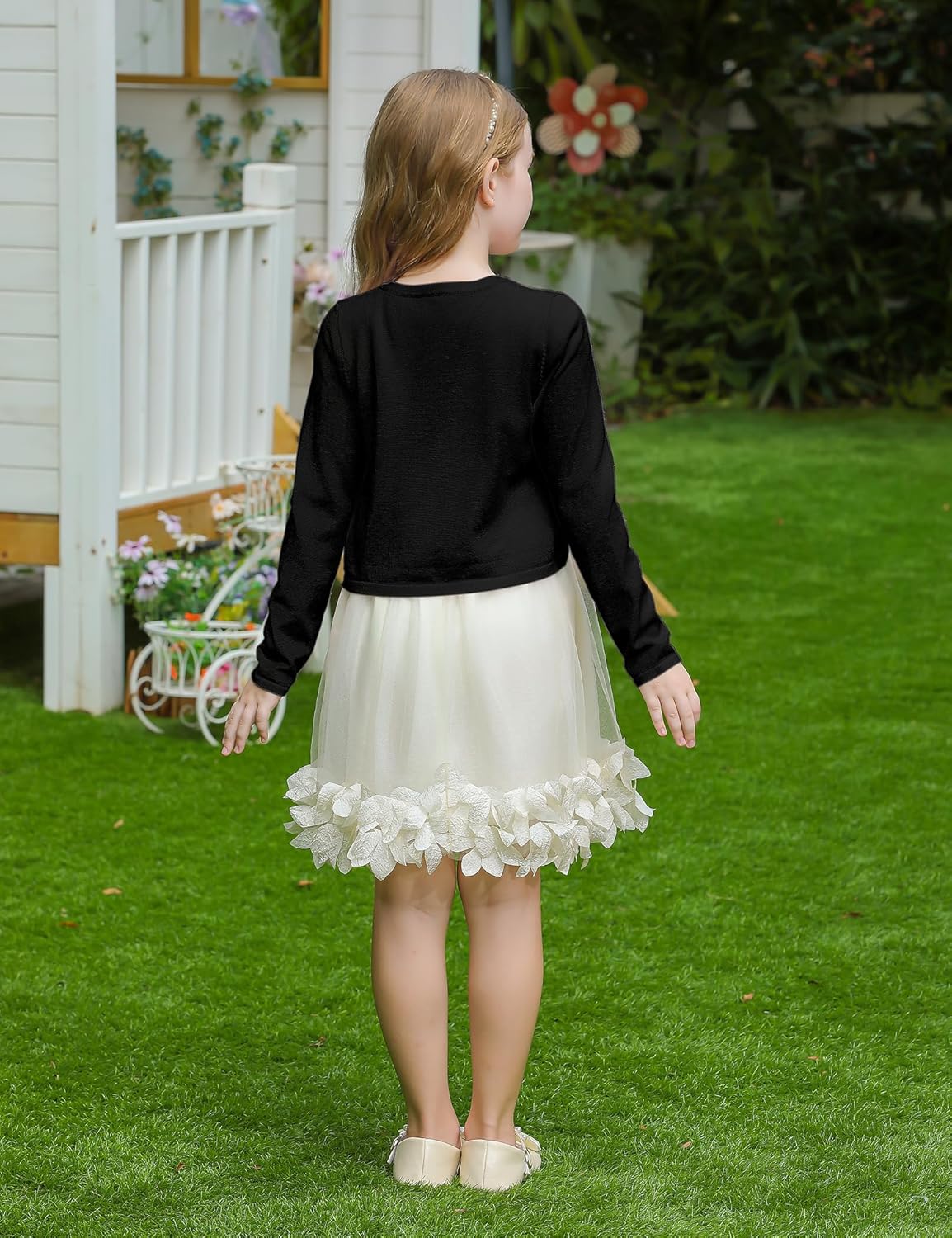 Yekaty Girls Sweaters Long Sleeve Cardigan Bolero Shrugs Button Down Closure Cover Up Tops for Toddler Kids 4-12 Years - Image 5