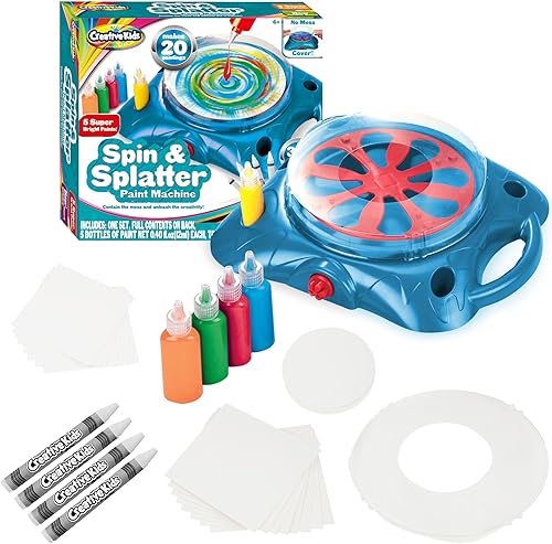 Miniatura 2 de Creative Kids Spin & Paint Art Kit Pro - Estación de arte giratoria avanzada + tarjetas y pinturas  Niños preescolares, niños y adultos, mayores de