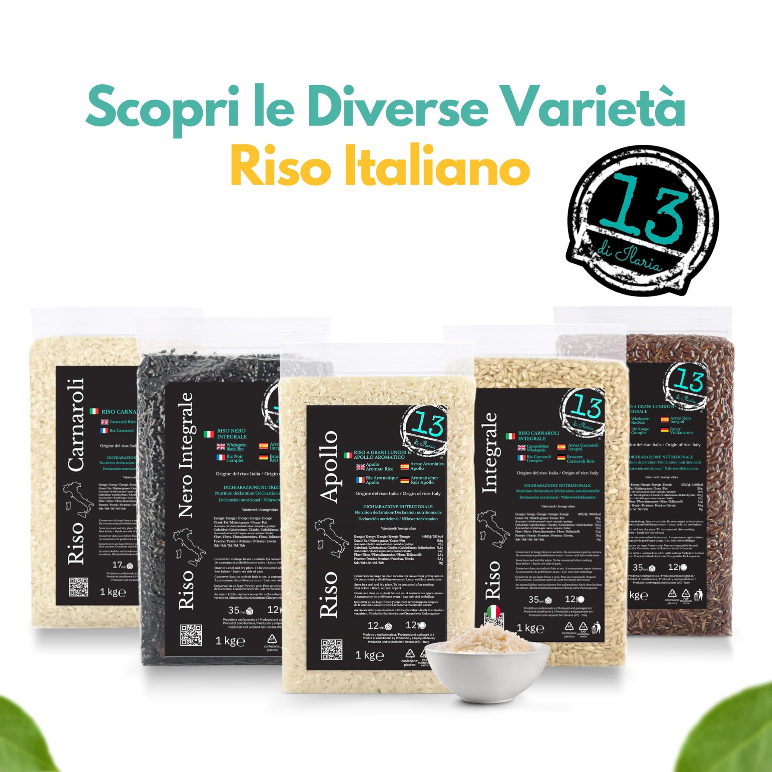 Riso Apollo Aromatico Italiano 2 kg (2x1 kg) – Alternativa Italiana al Basmati – Chicco Lungo Profumato – Ideale per Poke, Bowl e Meal Prep – Senza Glutine – Coltivato in Piemonte