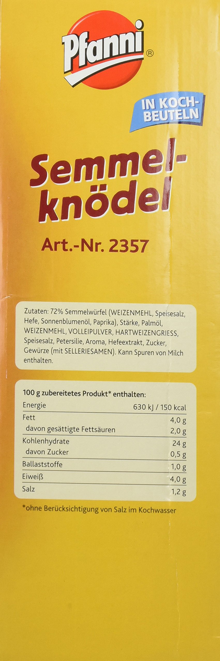 Pfanni Semmelknödel im Kochbeutel 860 g 26 Stück, 1er Pack (1 x 0.86 kg)