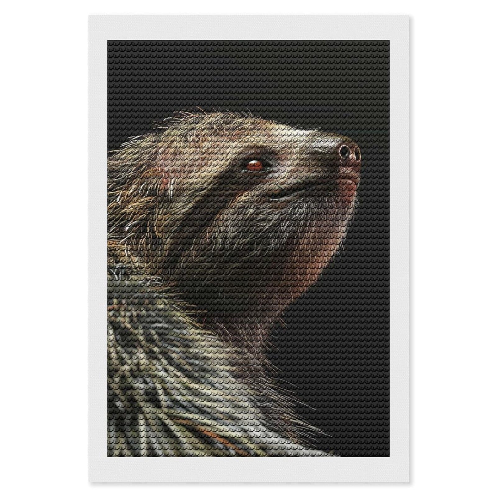 Junmoney Sloth Diamond Painting Set 8"x12", Holiday Gift Idea, for Creative Relaxation, Fun Craft Experience, Vintage Style Decor