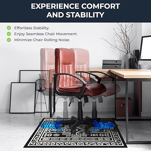 Miniatura 3 de DECOLURE Tapete para silla de oficina para suelo de madera dura, 36 x 48 pulgadas, tapete para silla de escritorio de computadora, tapete de