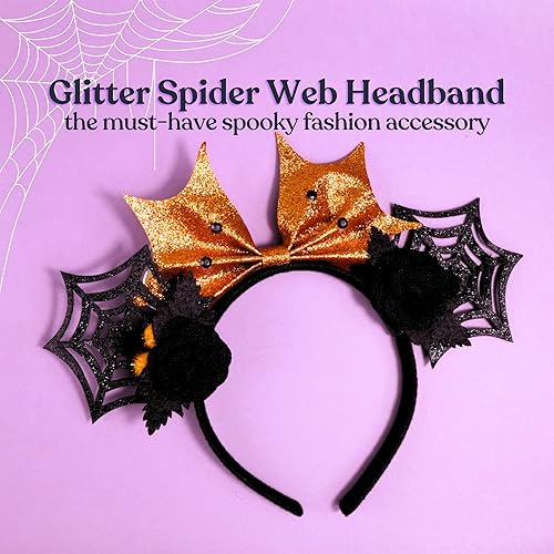 Miniatura 6 de Needzo Diadema de oreja de ratón de Halloween, decoración de fiesta con purpurina, accesorios de disfraz para niñas y mujeres, talla única