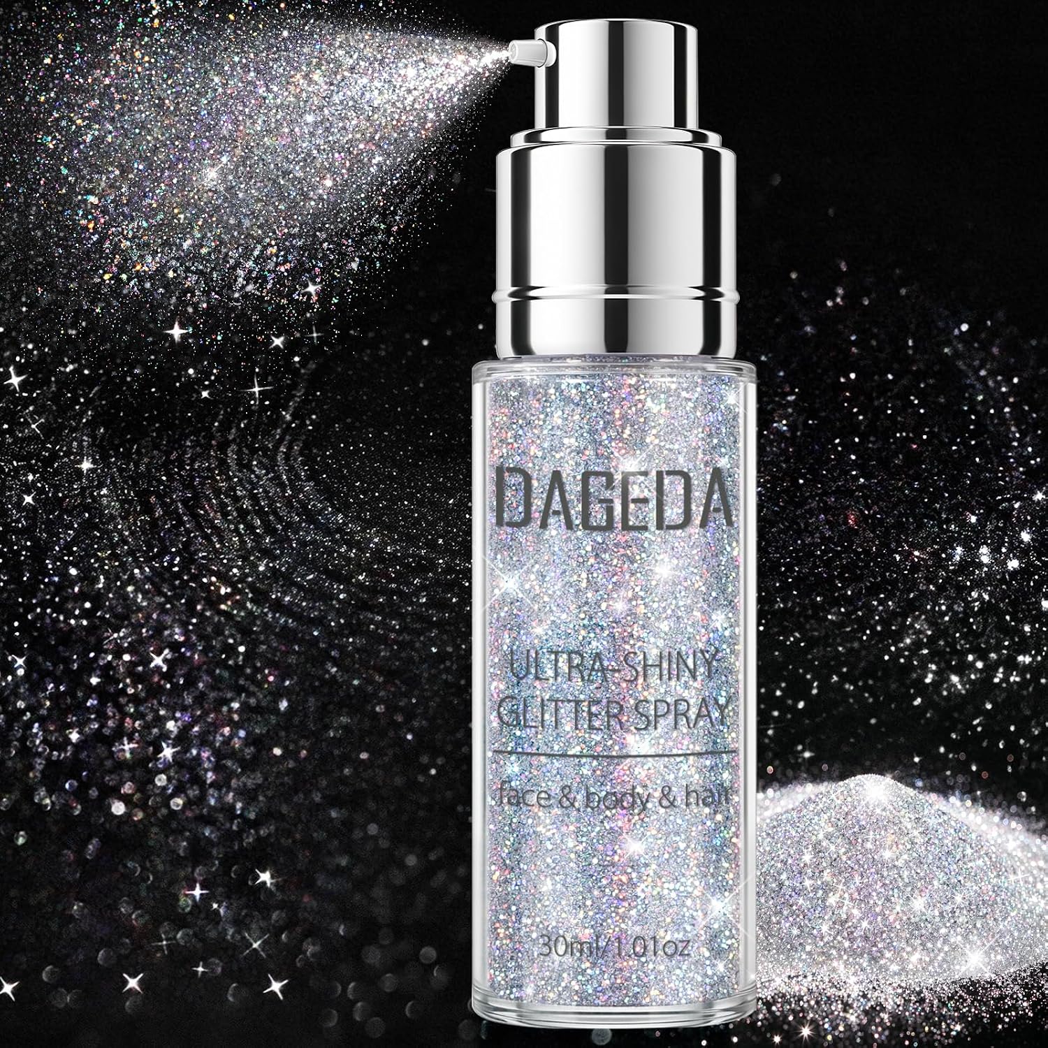 DAGEDA Glint-Rainbow Body Glitter Spray,30ML Glitter Hairspray Body Shimmer