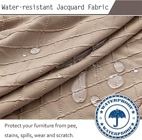 Miniatura 7 de Fundas para taburetes de bar, elásticas, extraíbles y lavables, para silla de comedor giratoria corta (arena, juego de 4)