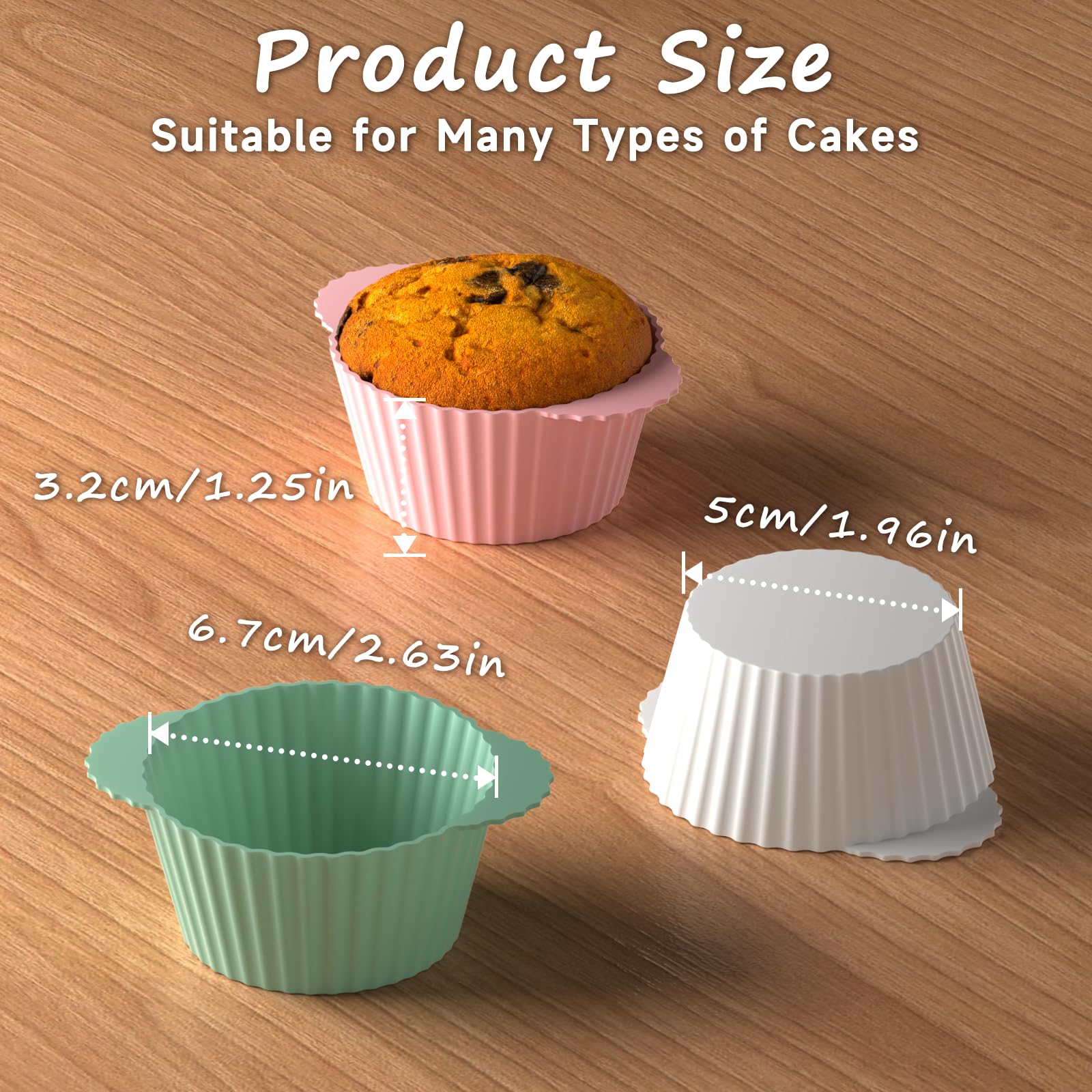 Stampini Muffin In Silicone Per Friggitrice Ad Aria - 12 Pezzi Multicolore