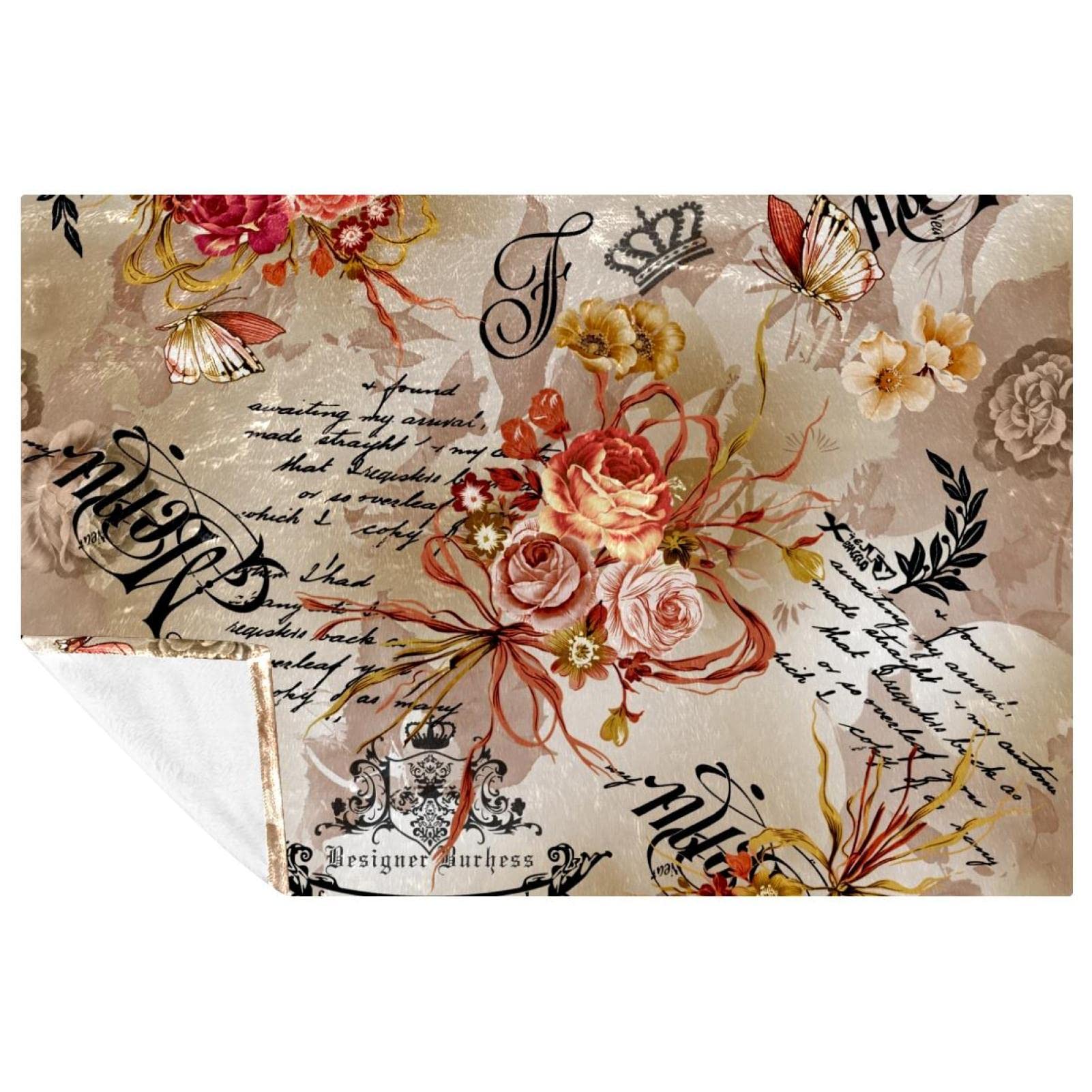 Couverture vintage papillon pour pique-nique et plage, le plaid doux de vos sorties