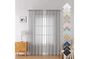Doris Faux Linen Silver Grey Sheer Curtains 84 Inches Long