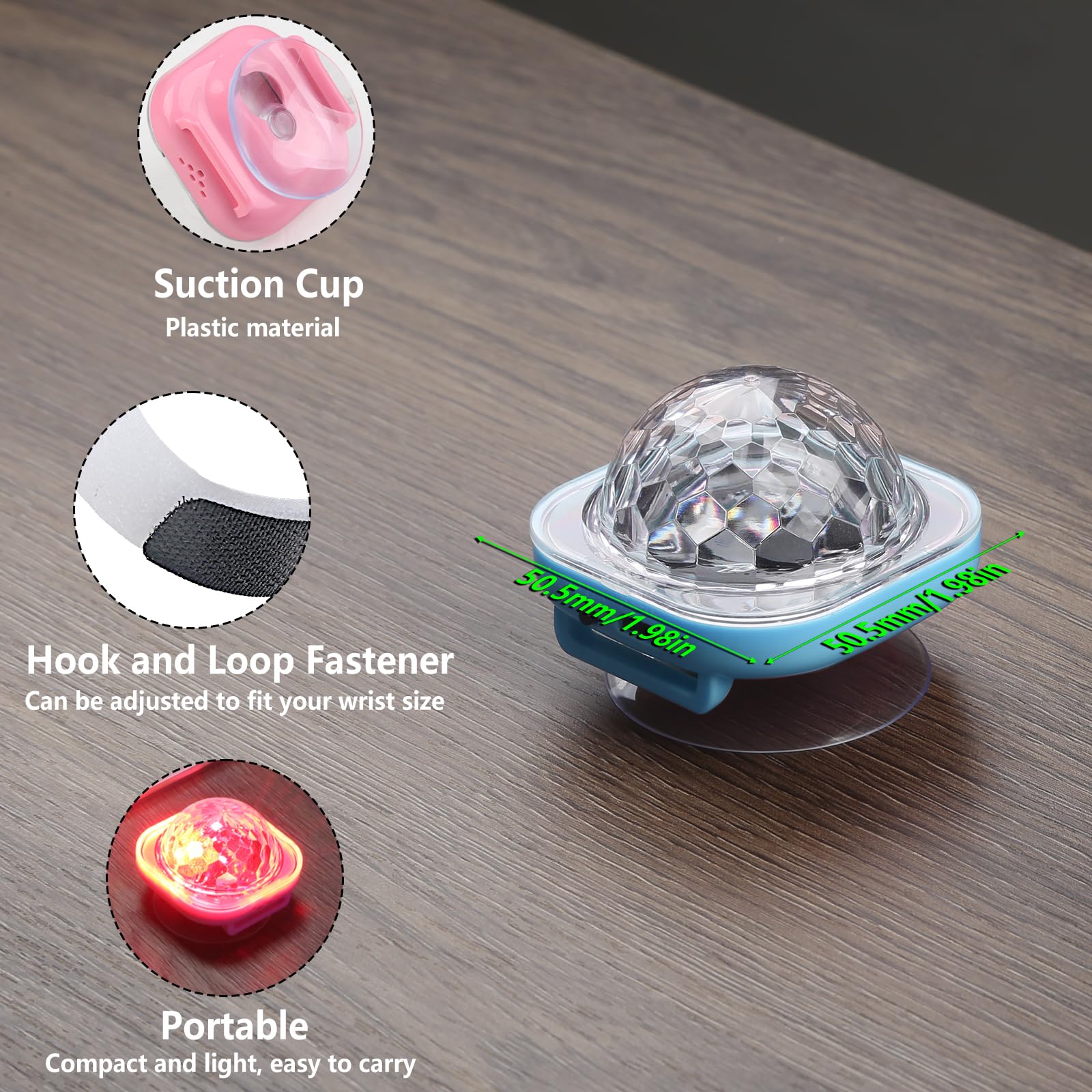 Orologio da polso a LED con sfera da discoteca, multicolore con luce attivata dal suono, in silicone, stile moderno (bianco + blu)