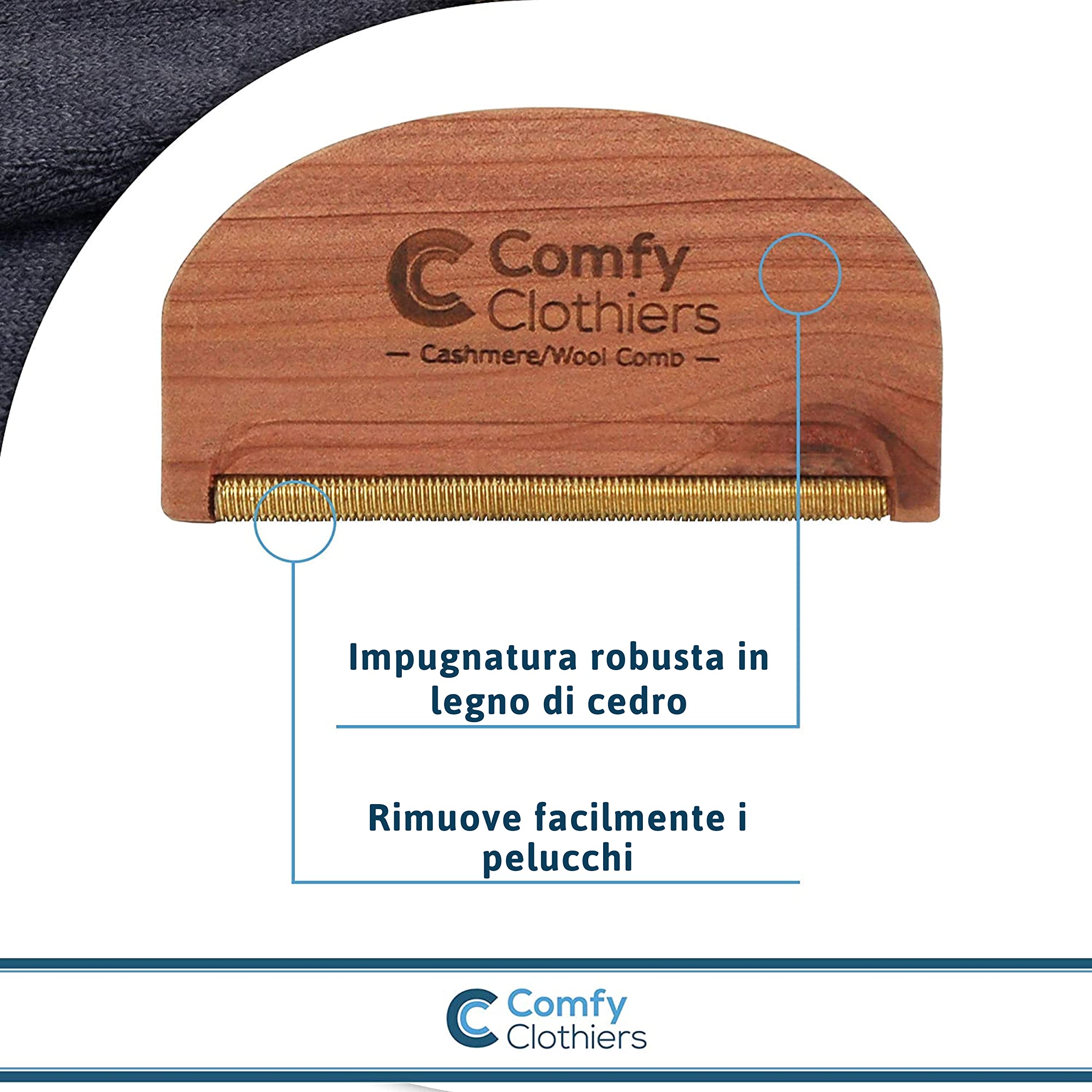 Pettine Levapelucchi In Legno Di Faggio – Toglipallini Per Maglioni E Cashmere, Portatile E Senza Batterie